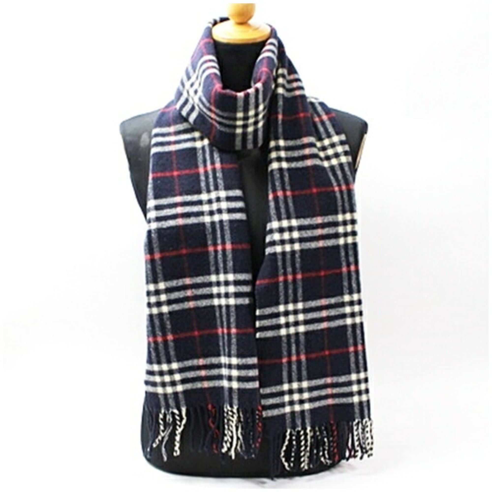 Burberry Burberry Wool Scarf, Navy x Check, 184 30 cm, for Men and Women Size ONE SIZE - 1 Thumbnail