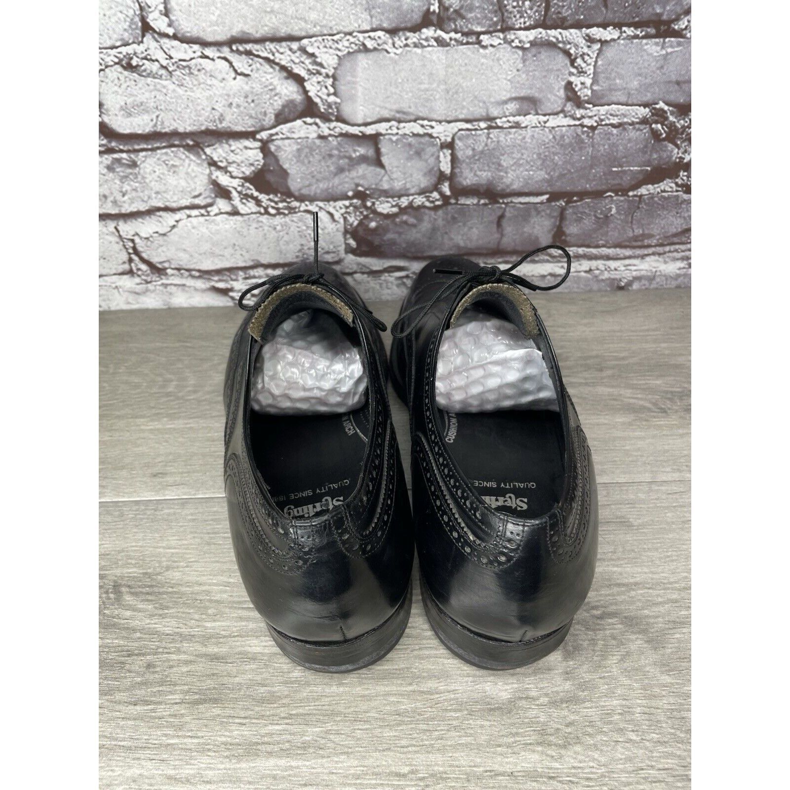 Other French Shriner Sterling Black Leather Wingtip Oxfords Shoes Size US 10.5 / EU 43-44 - 22 Thumbnail