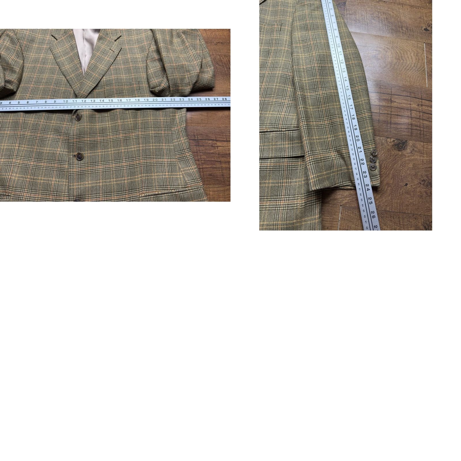 Vintage Arnold Brant Coat Mens 46 Brown Ethomas Wool Cashmere Glen Plaid Blazer Sport Men 46R Size 46R - 9 Thumbnail