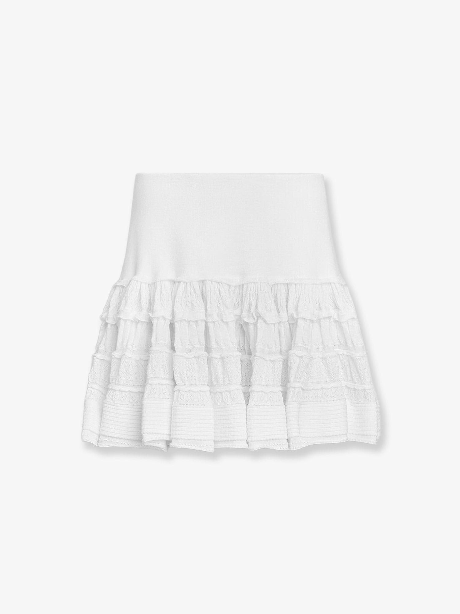 Ruffle Virgin Wool Skirt