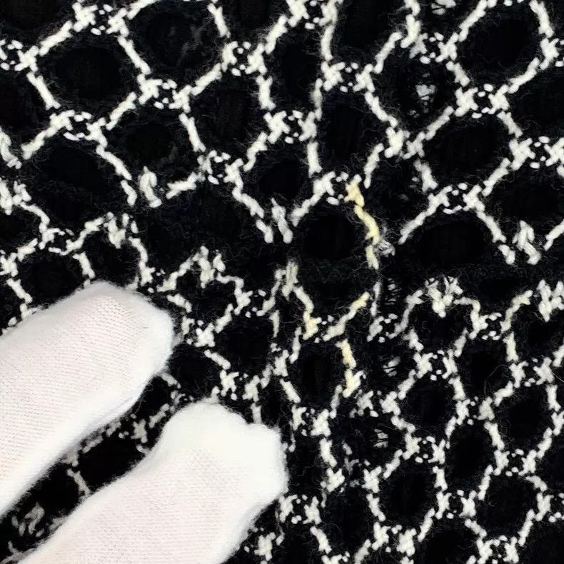 Chanel Chanel Black hollow woven cotton casual knitted tweed trou Size 25" / US 0 / IT 36 - 9 Thumbnail
