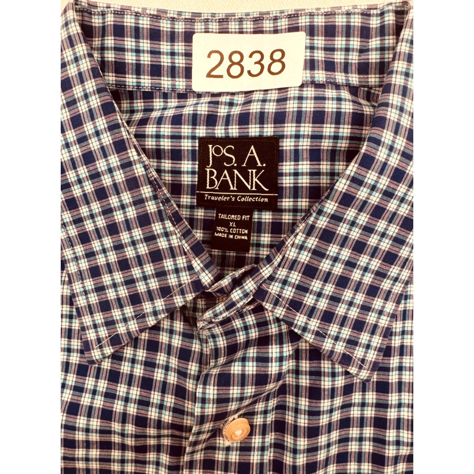 Jos. A. Bank VINTAGE Jos. A. Banks Long Sleeve Button Up Mens XL Blue Check Tailored Fit Shirt 2838 Size US XL / EU 56 / 4 - 2 Thumbnail