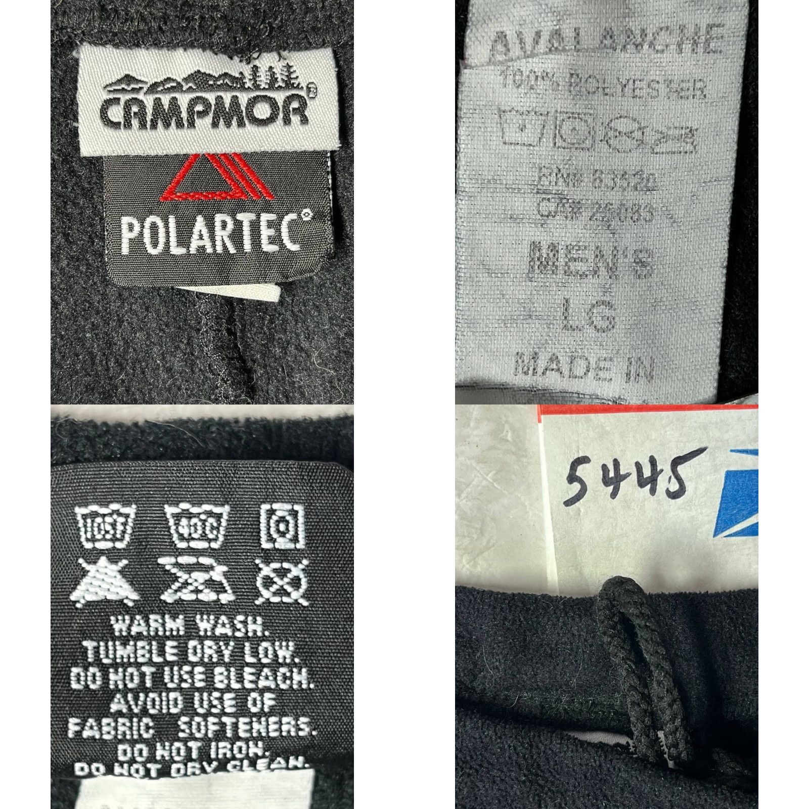 Avalanche VINTAGE Campmor Polartec Fleece Pants mens Black Avalanche Base Layer Ski L Large Black Skiing Unisex Adults Pants Size US 33 - 8 Thumbnail
