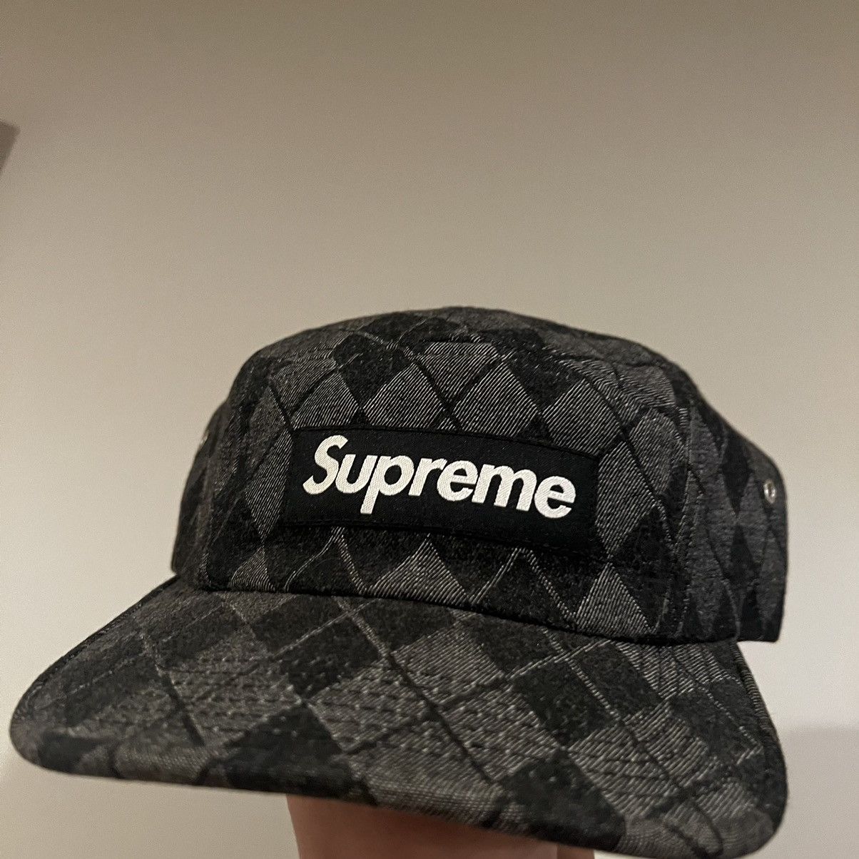 Supreme Supreme Denim Argyle Camp Cap Size ONE SIZE - 8 Thumbnail