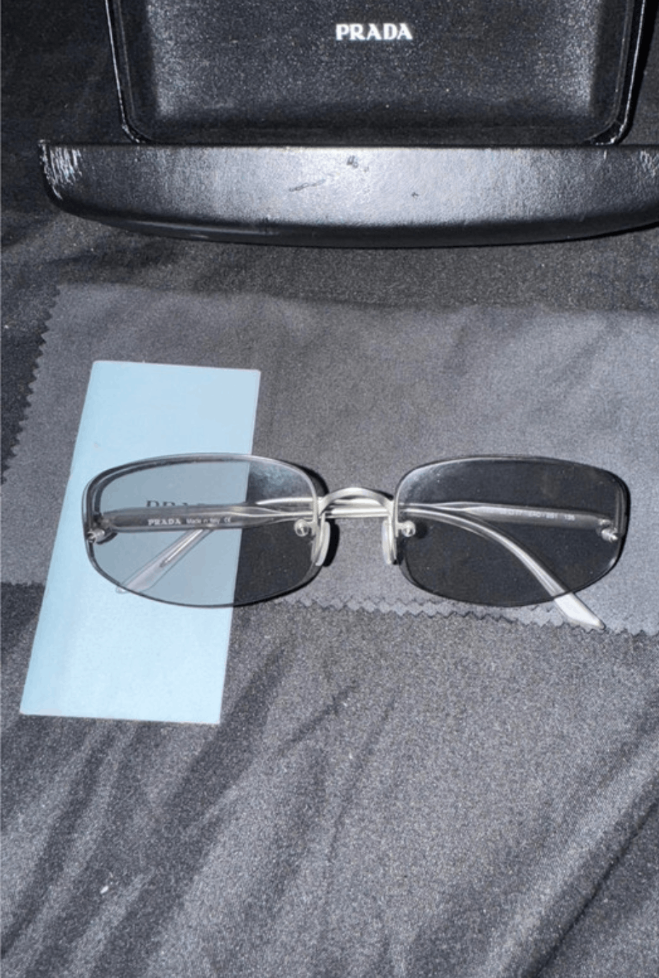 Prada × Vintage PRADA Sunglasses Rectangle Wrap Shield Metal Symbole Sport Size ONE SIZE - 2 Thumbnail