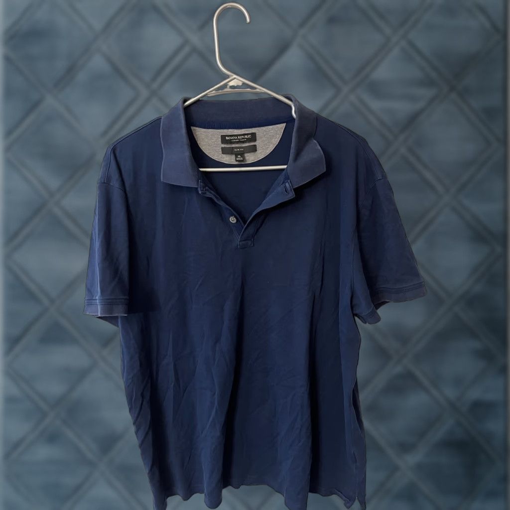 Banana Republic Banana Republic Polo Shirt Regular XL Blue Men's Slim Fit Short Sleeve Button Collar Luxury Touch Vintage? No Size US XL / EU 56 / 4 - 1 Thumbnail