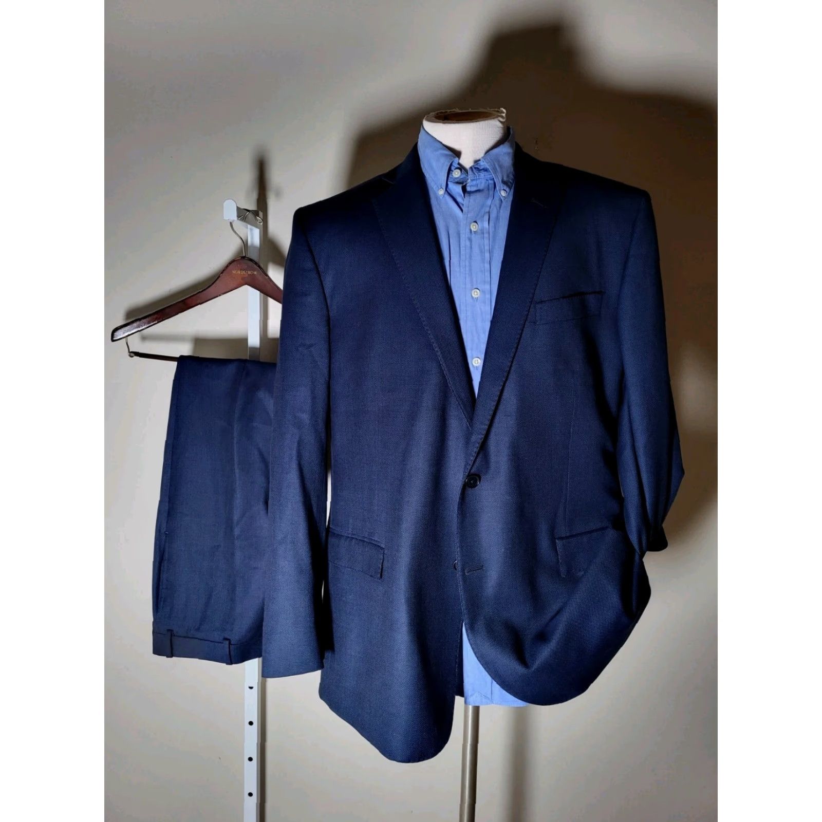 Brooks Brothers Brooks Brothers Regent Blue Black Check Birdseye Suit 46L Jacket Blazer Pant W40 2 Piece Men Size 46R - 2 Thumbnail