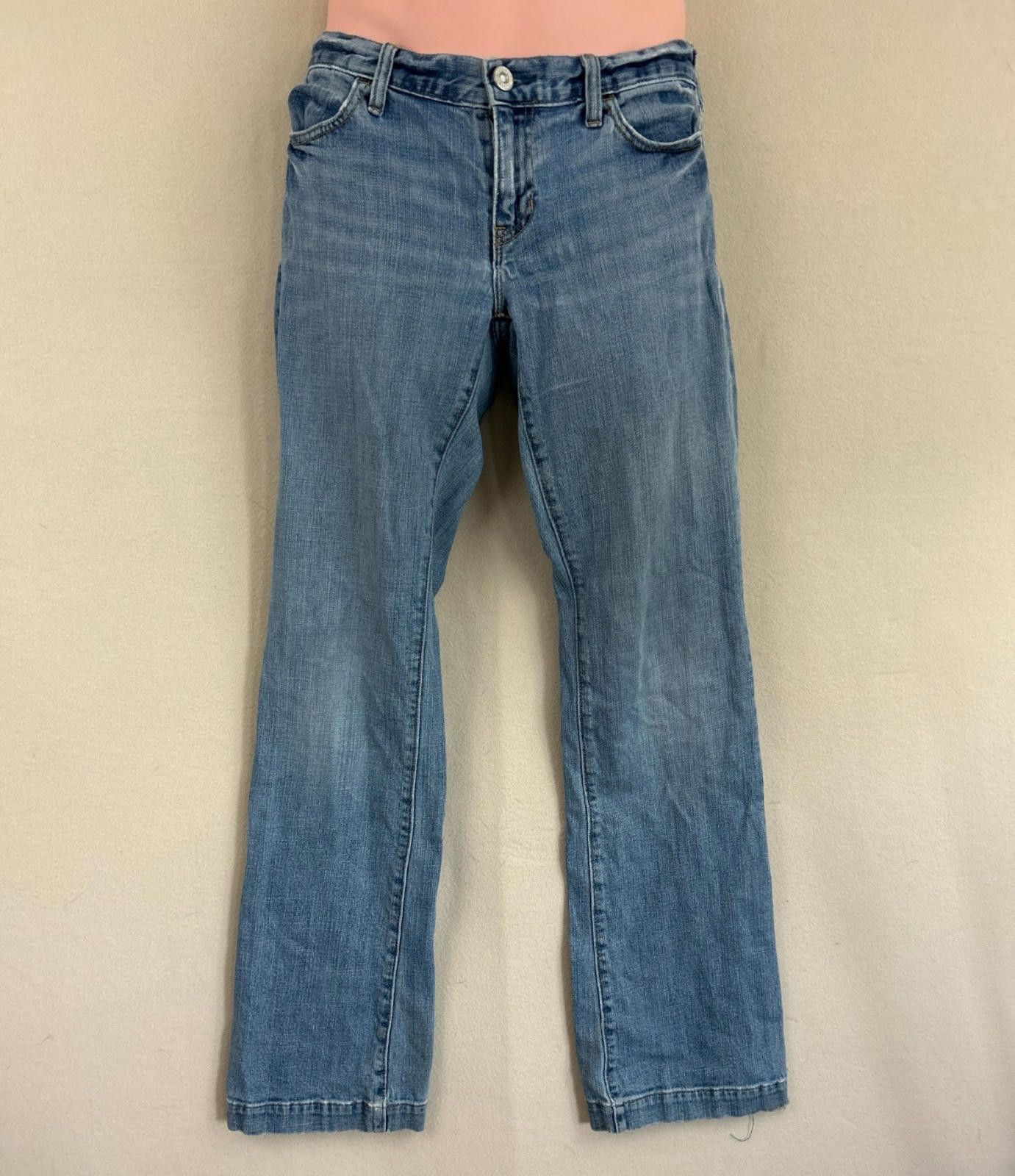Gap GAP Y2K Long Lean Jeans Sz2L Boot Cut Distressed Frayed Hem Size 29" - 2 Thumbnail