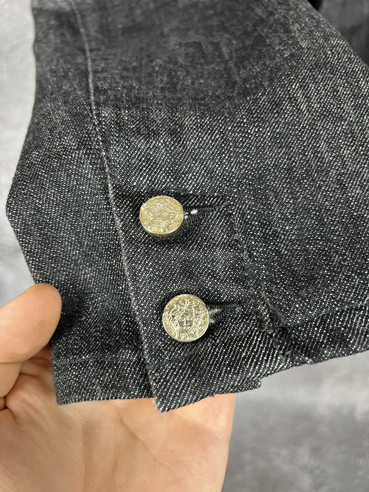 Versace Gianni Versace Leather Denim Blazer Jacket medusa coat Size US XL / EU 56 / 4 - 7 Thumbnail