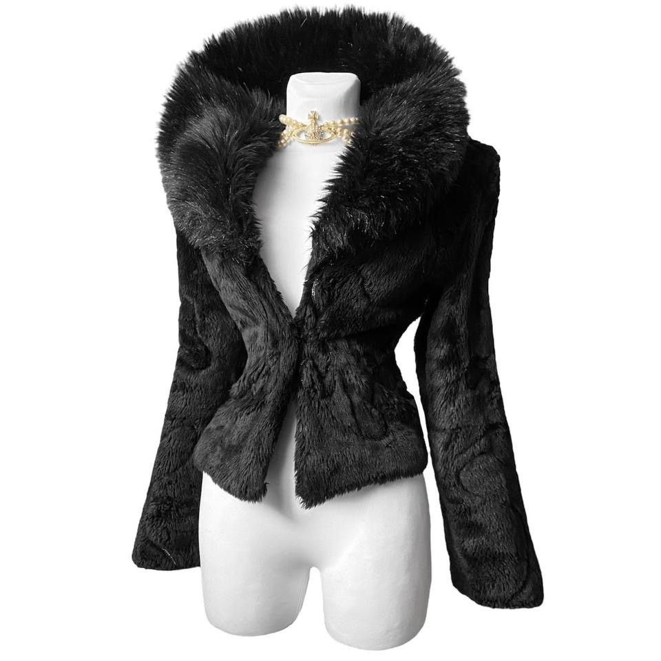Vintage Dark fashion gothic faux fur coat 90s Size S / US 4 / IT 40 - 1 Thumbnail