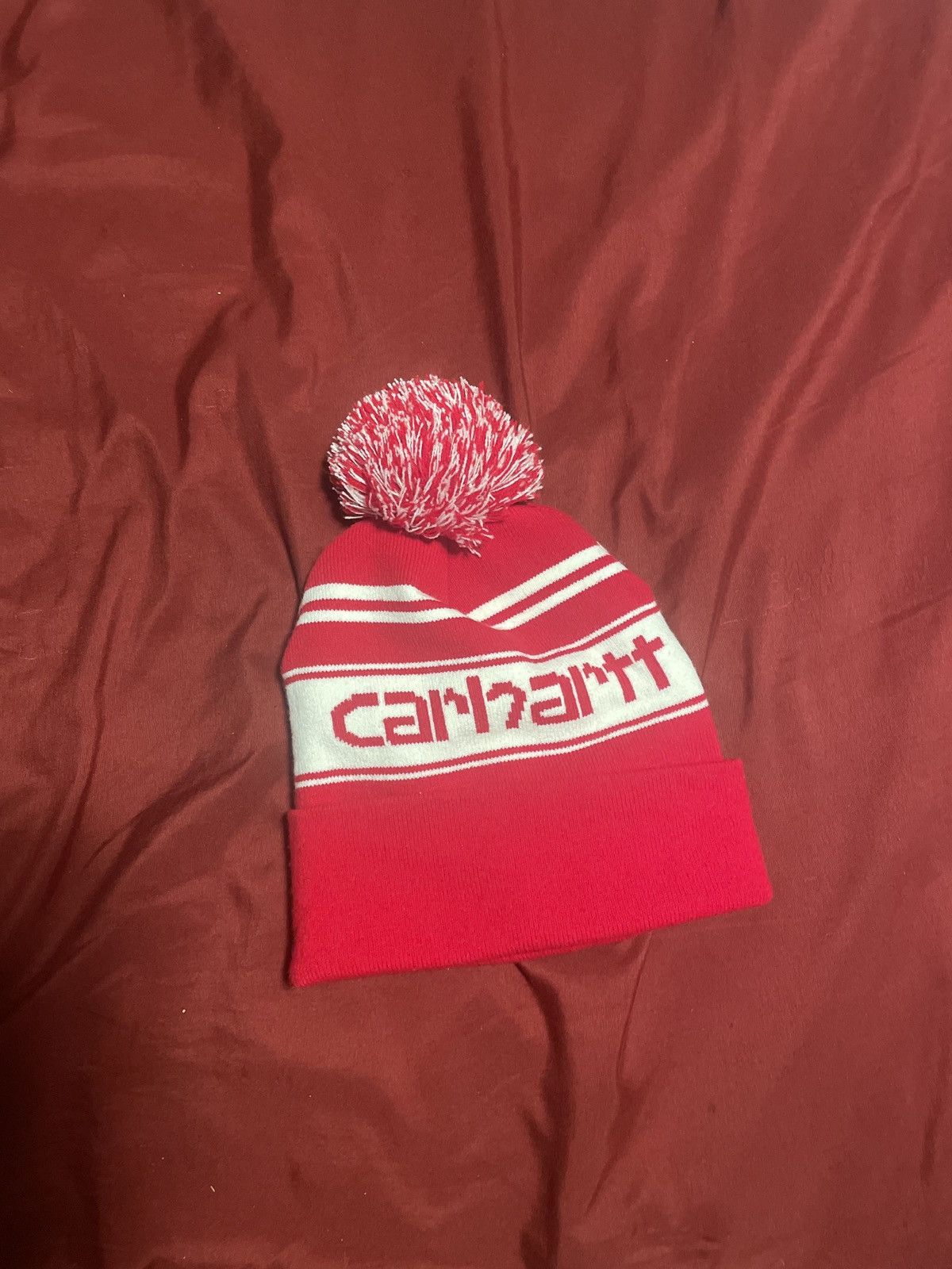 Carhartt Red and white Carhartt beanie Size ONE SIZE - 2 Thumbnail