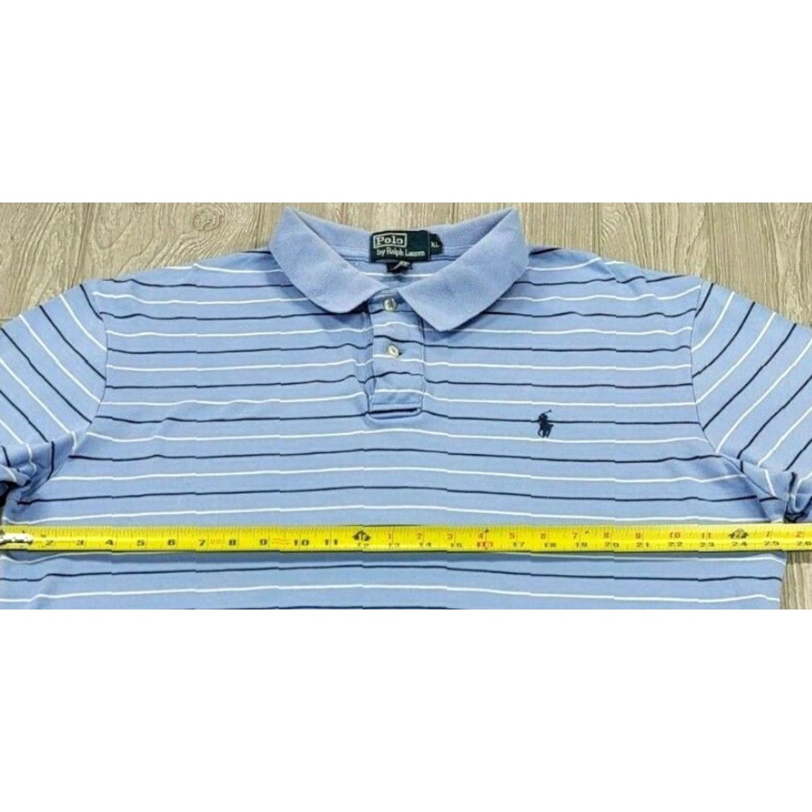 Polo Ralph Lauren VINTAGE Polo Ralph Lauren Polo Shirt XL Blue Striped Rugby Mens Size US XL / EU 56 / 4 - 6 Thumbnail