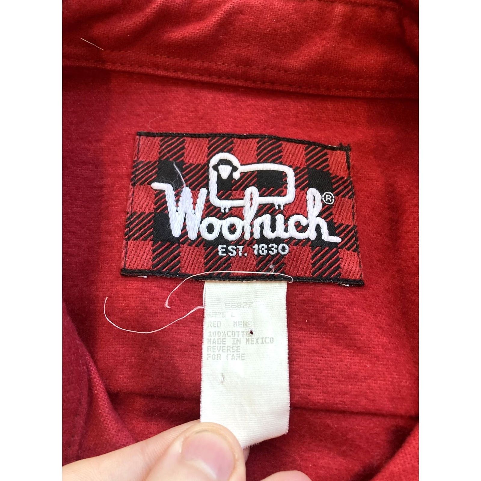 Vintage VINTAGE Woolrich Shirt Jacket Mens Large Red Long Sleeve Button Up Flannel Size US L / EU 52-54 / 3 - 5 Thumbnail