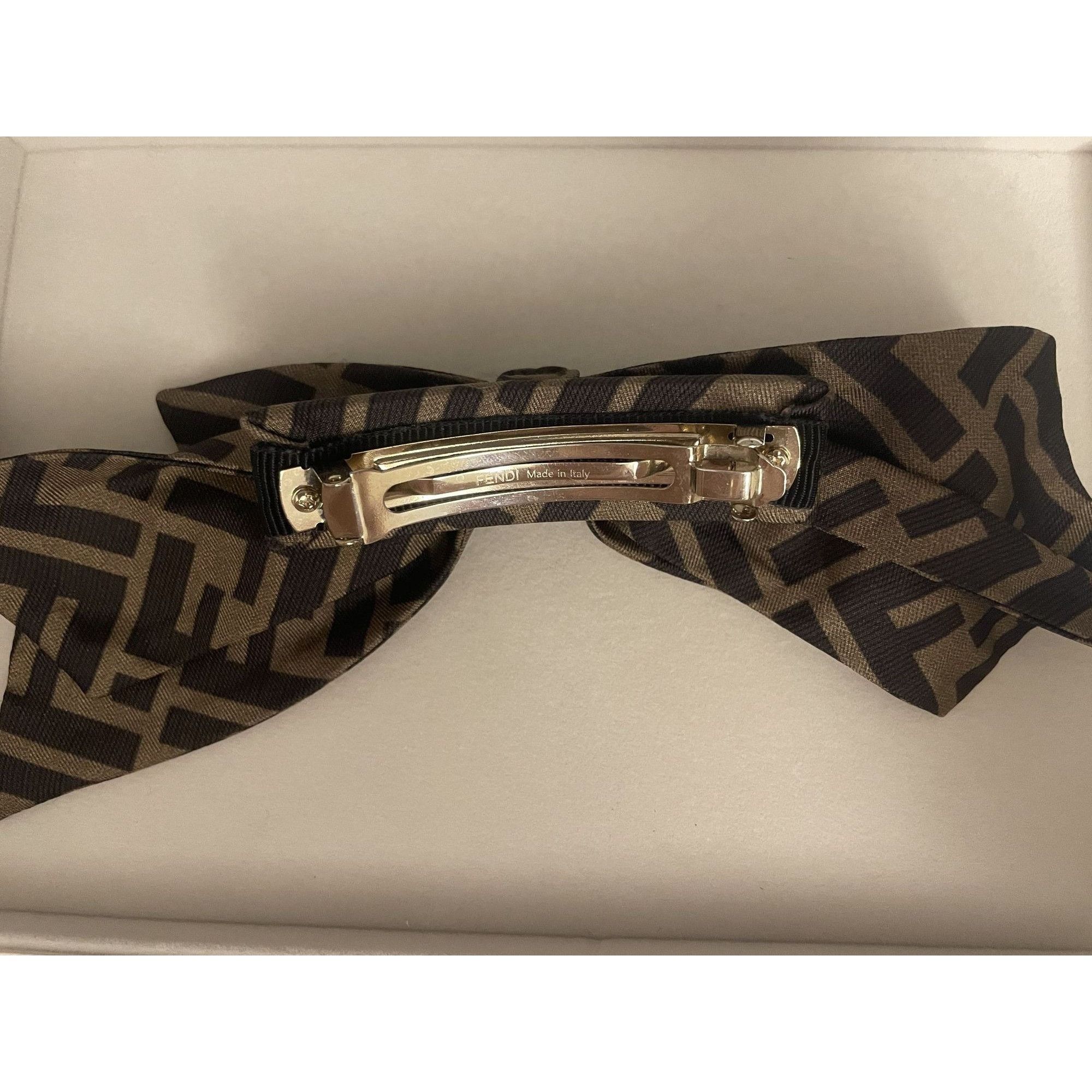 Fendi Fendi Made In Italy Hair Bow Barrette With FF Monogram Patte Size ONE SIZE - 2 Thumbnail