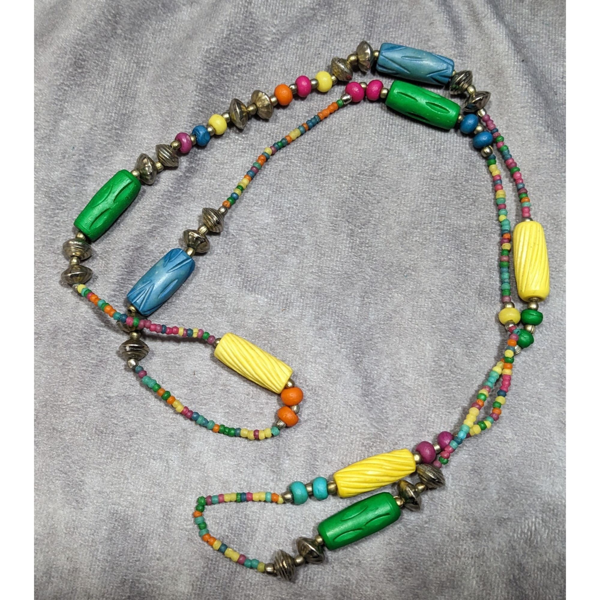Other Vintage Retro Rainbow Handmade Beaded Necklace Size ONE SIZE - 6 Thumbnail