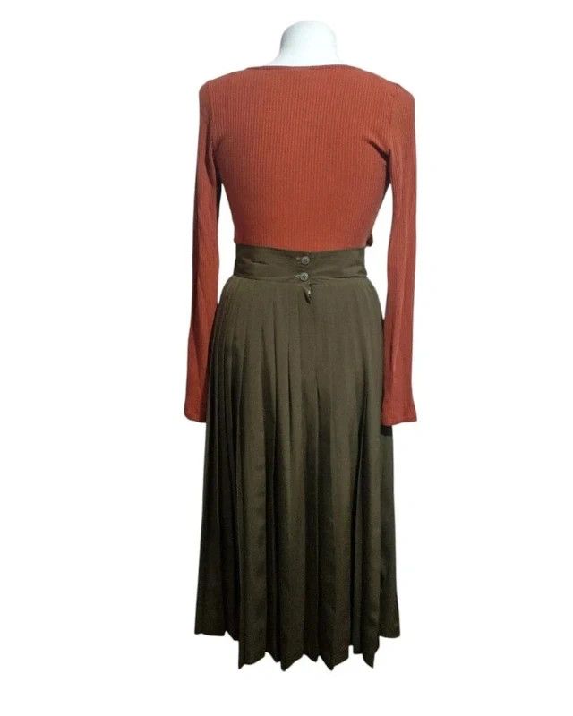 Other Authentic Vintage ANNY BLATT Paris Pleated Skirt 80s French Size 28" / US 6 / IT 42 - 3 Thumbnail