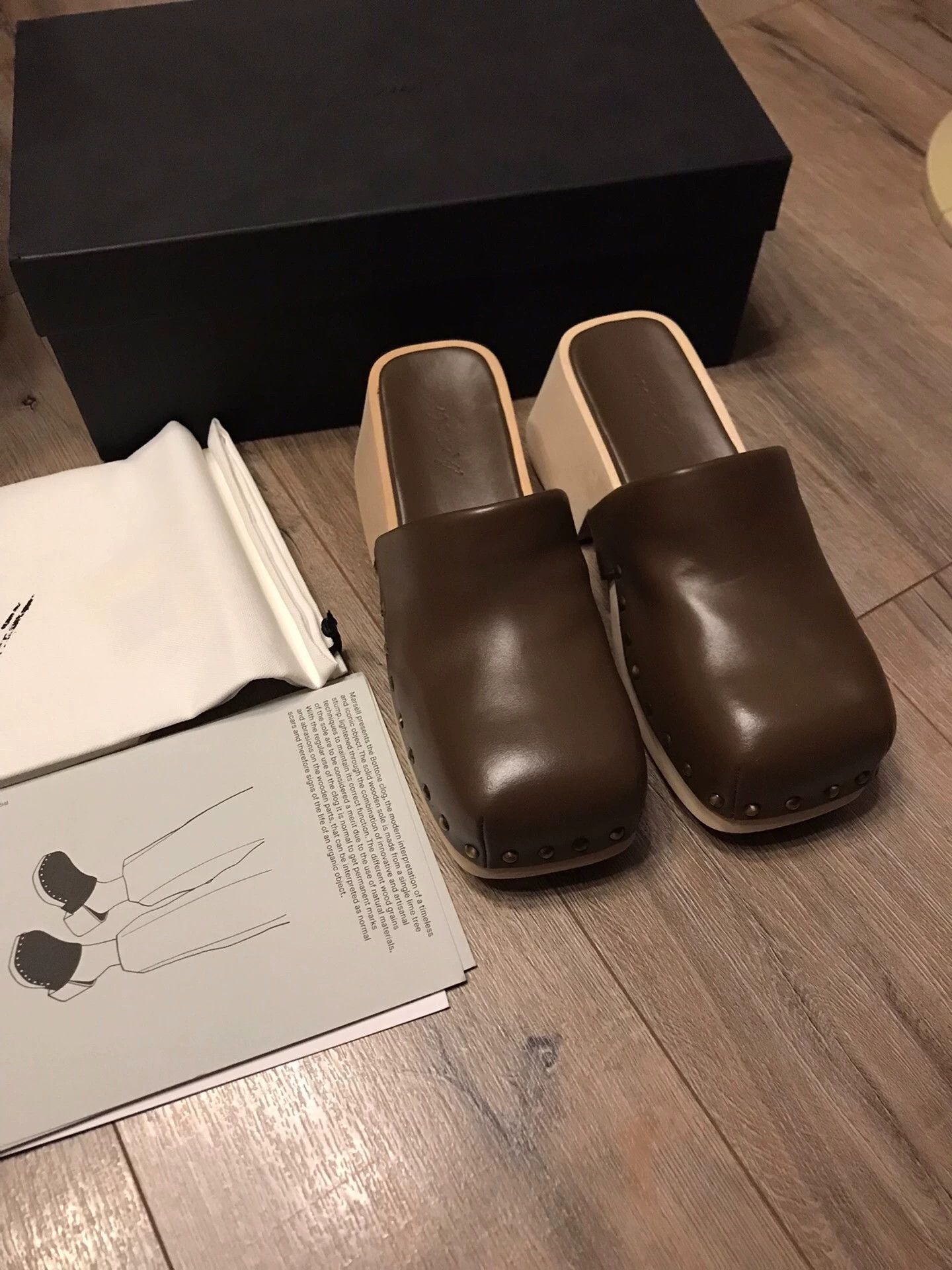 Marsell Marsell Chocolate Brown Stud Square Toe Platform Mules 37 Size US 6.5 / IT 36.5 - 1 Thumbnail