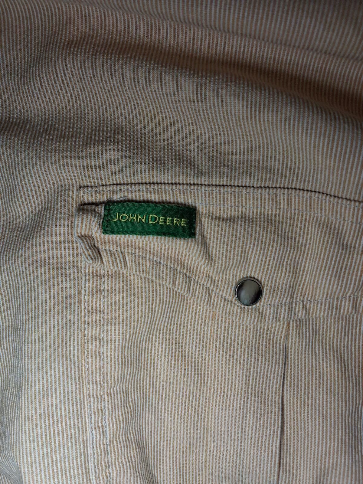 John Deere John Deere Pearl Snap Shirt Mens XXL Orange Striped Cotton Size US XXL / EU 58 / 5 - 4 Thumbnail