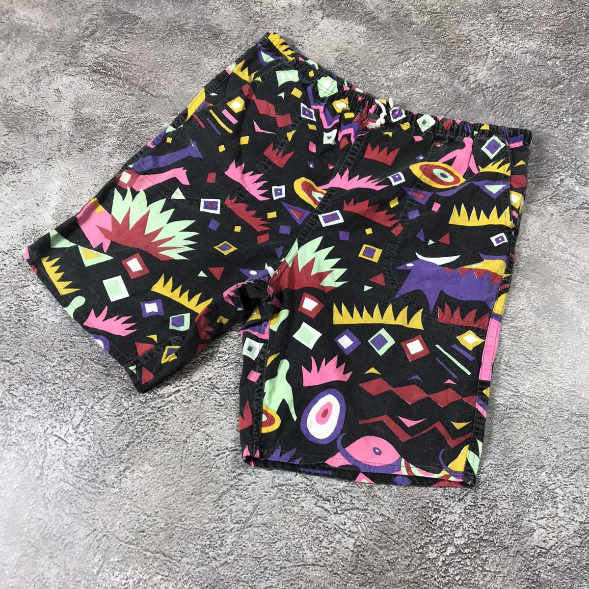 Vintage Y2K Rave All Over Print Swim Shorts Streetwear Bleached 34 Size US 34 / EU 50 - 3 Thumbnail