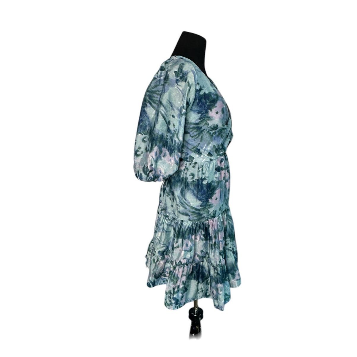 Asos Asos Design Blue Floral Tiered Voile Mini Dress Size 14 Size XL / US 12-14 / IT 48-50 - 7 Thumbnail