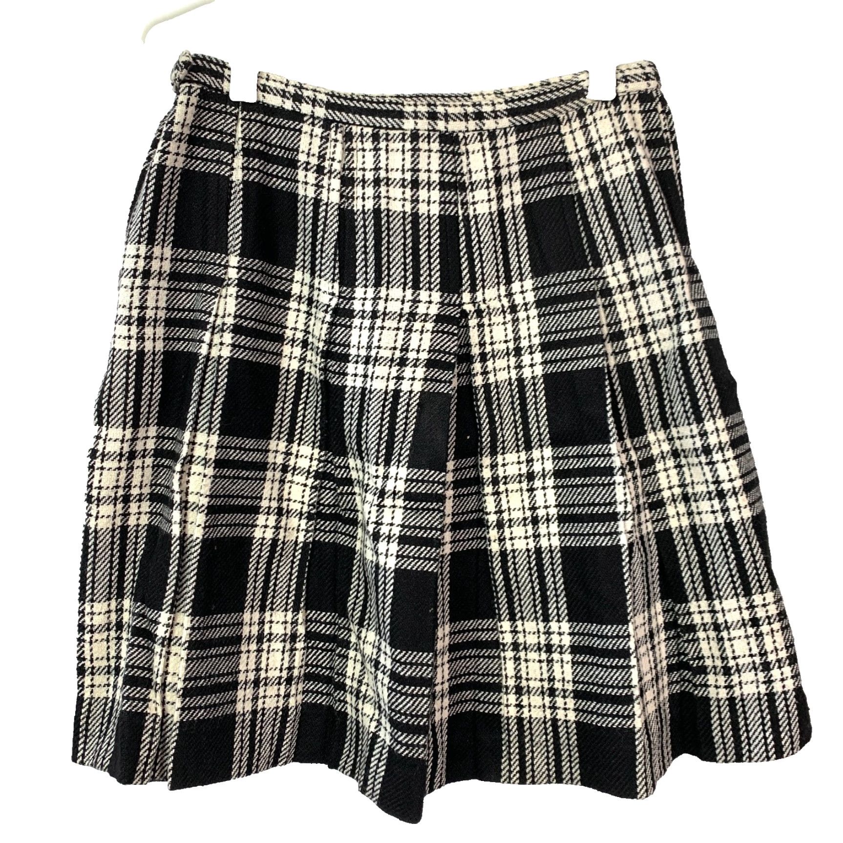 Vintage VINTAGE Mode O'Day Black White Plaid Short Skirt 70s Dark Academia Waist 26" Womens Size 26" / US 2 / IT 38 - 5 Thumbnail