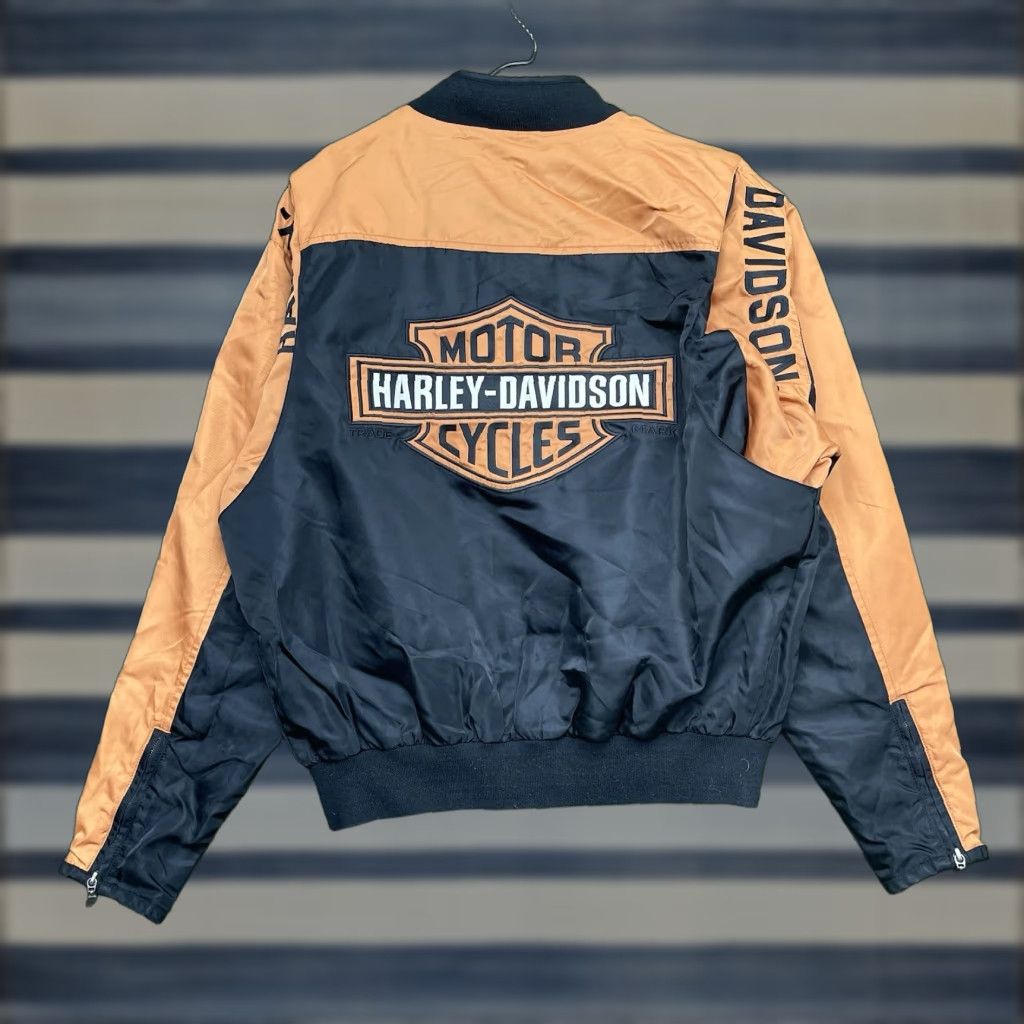 Harley Davidson Harley-Davidson Nylon Jacket Mens M Black Orange Softshell Zip Riding Racing Logo Back Size US M / EU 48-50 / 2 - 1 Thumbnail