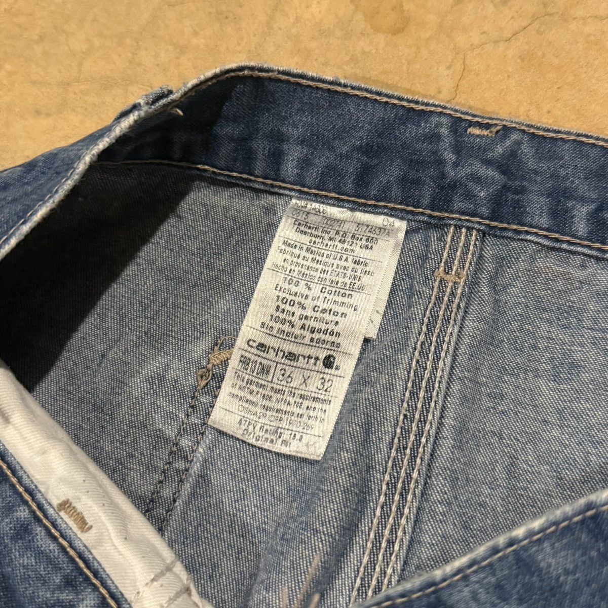 Carhartt 2000s Carhartt Faded Baggy Carpenter Jeans ERD Grunge Y2K Size US 35 - 11 Thumbnail