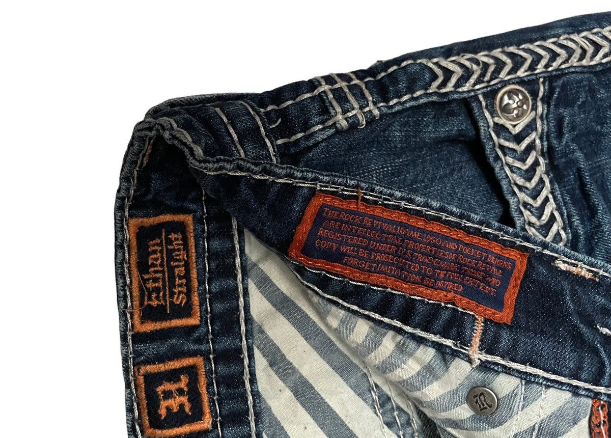 If Six Was Nine Rare Design Vintage Brand Rock Revival Ripped Jeans 2000s Size US 31 - 15 Thumbnail