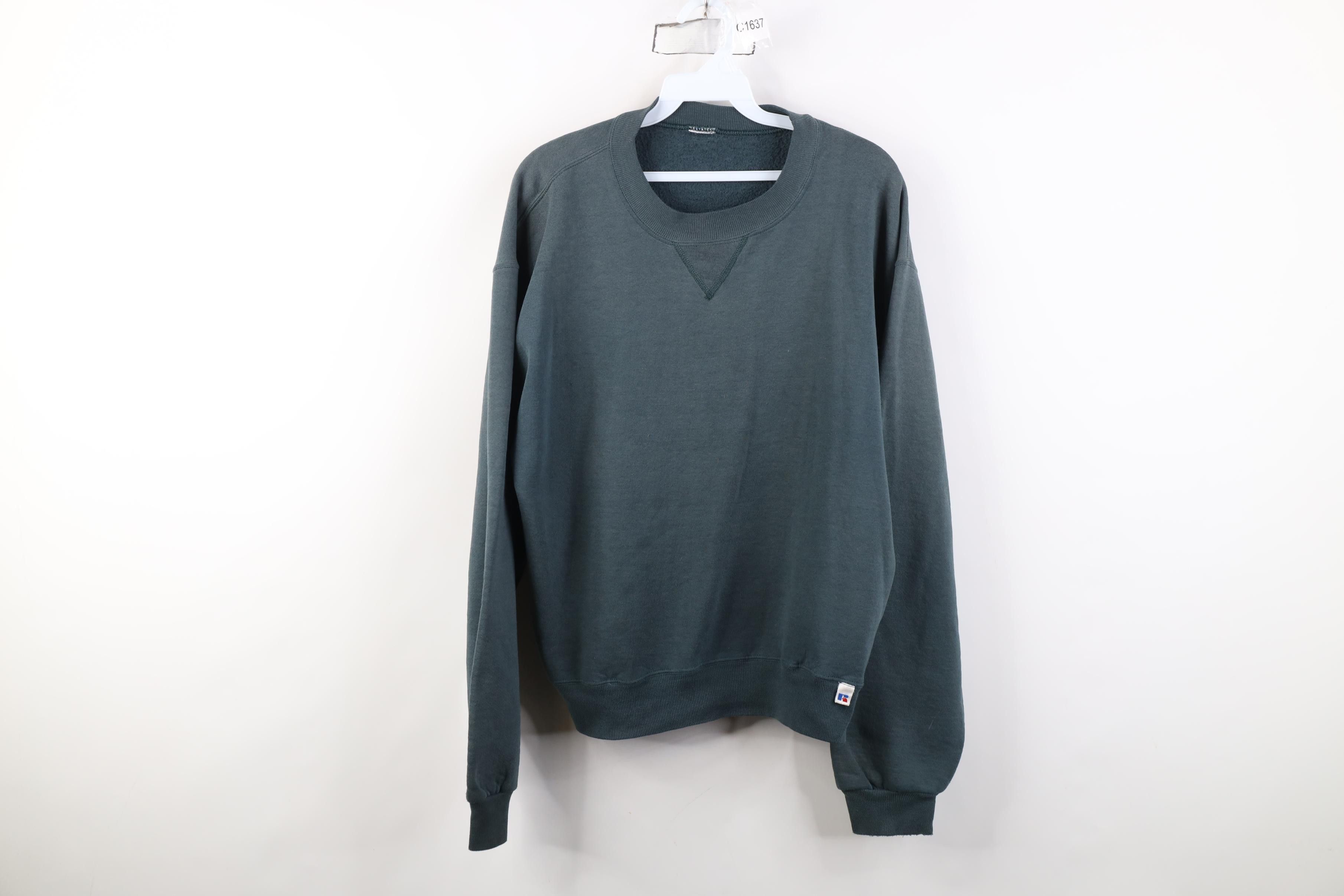 Russell Athletic Vintage 90s Russell Athletic Blank Crewneck Sweatshirt Green Size US M / EU 48-50 / 2 - 1 Thumbnail