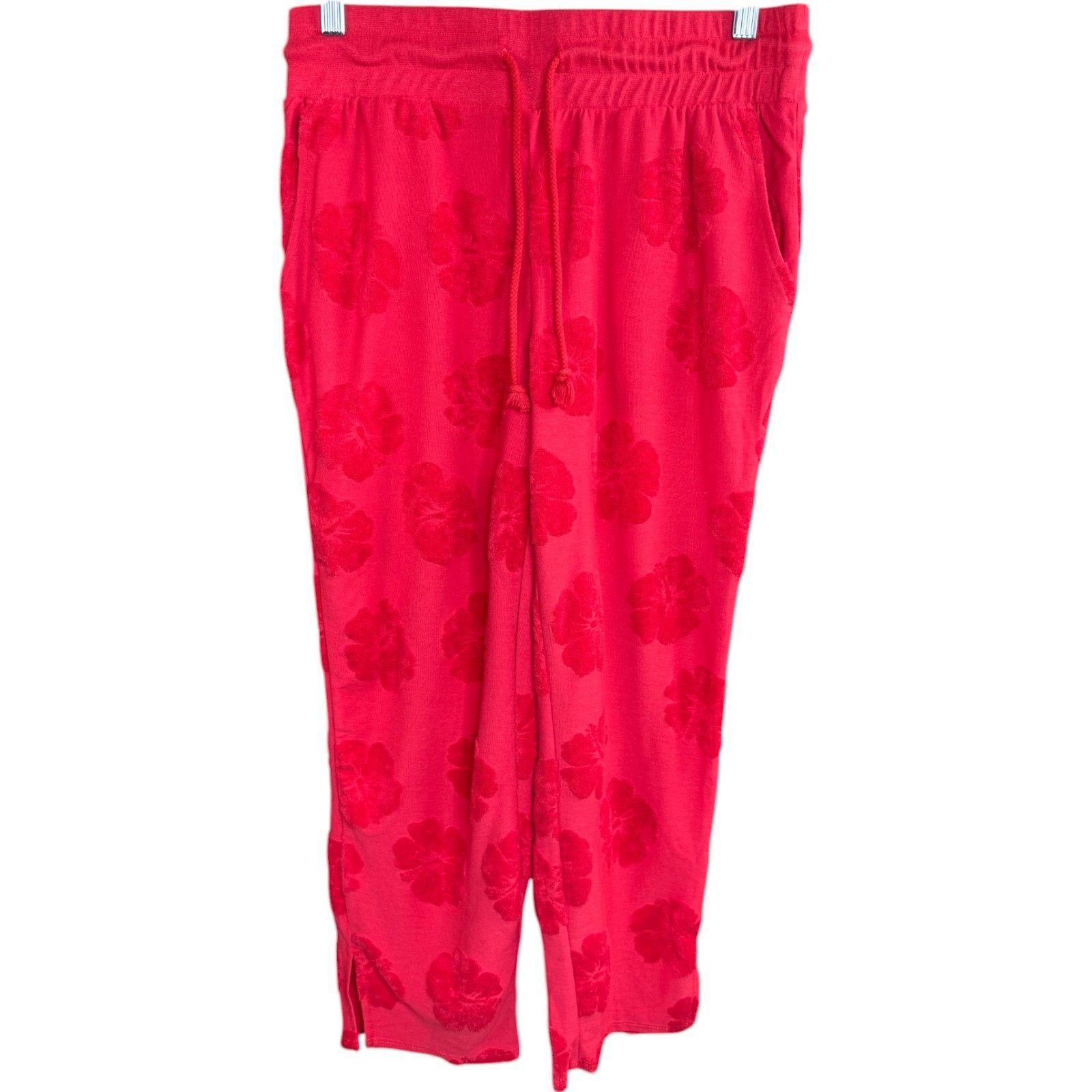 Other Anybody Jacquard French Terry Cropped Pants Hibiscus X-Small Size 26" / US 2 / IT 38 - 1 Thumbnail