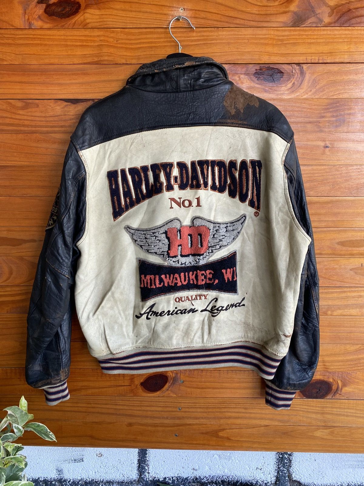 Harley Davidson Vintage Harley-Davidson Leather Distressed Biker Jacket Size US L / EU 52-54 / 3 - 15 Thumbnail