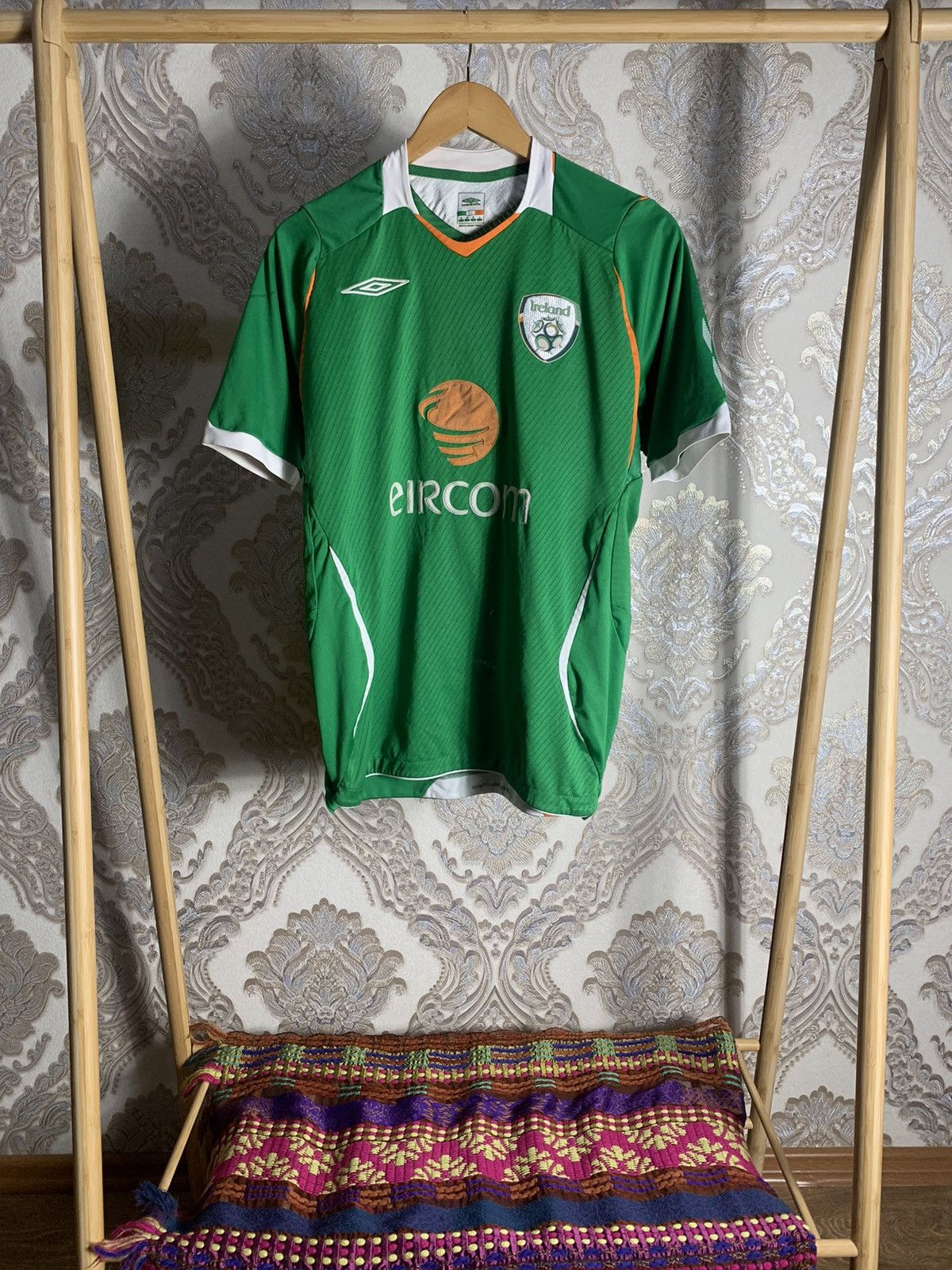 Pre-owned Soccer Jersey X Umbro Vintage Umbro Fai Ireland Soccer Jersey Eircom Football Y2k In Green