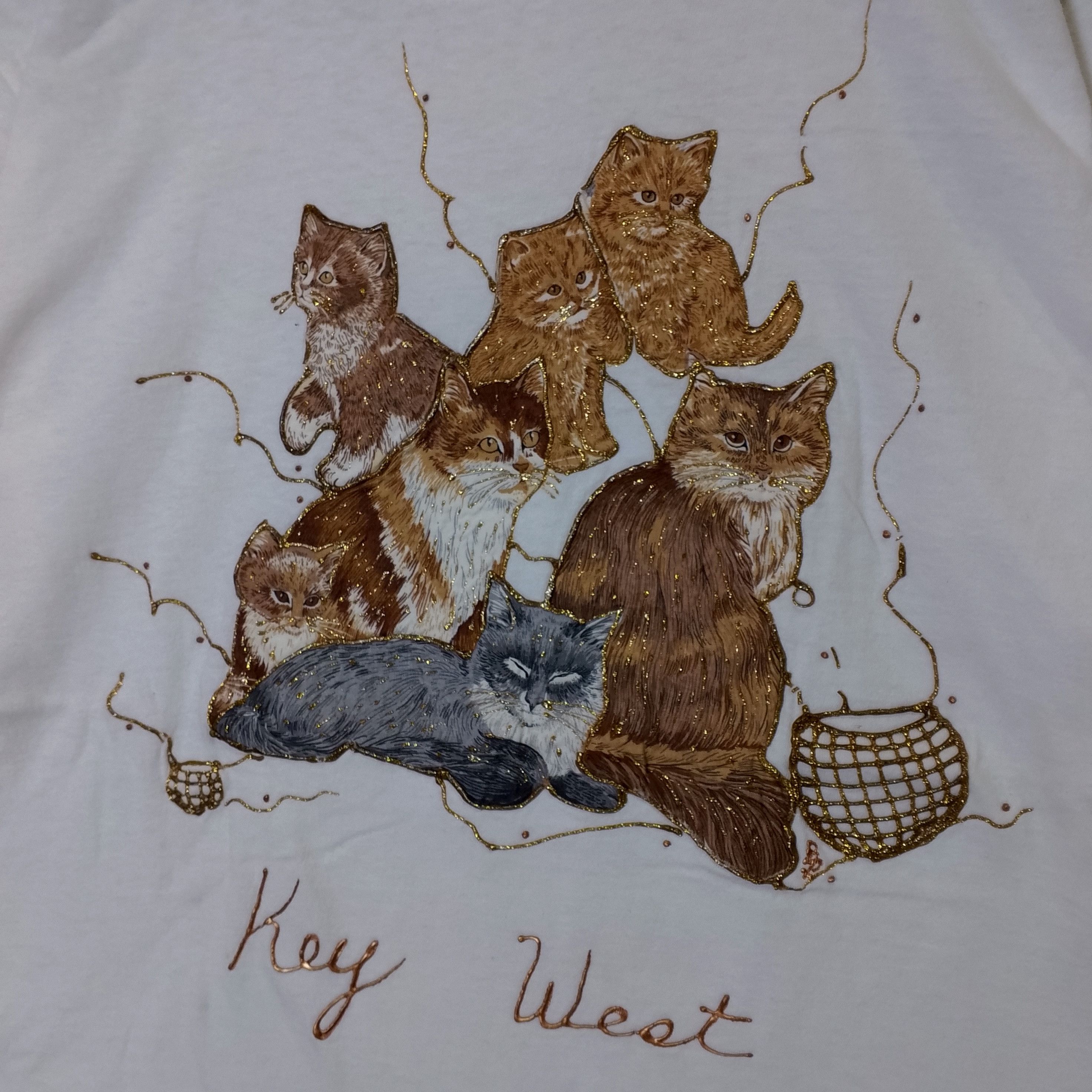Vintage Vintage 90s Key West Cat Embroidered Tee Size US M / EU 48-50 / 2 - 5 Thumbnail