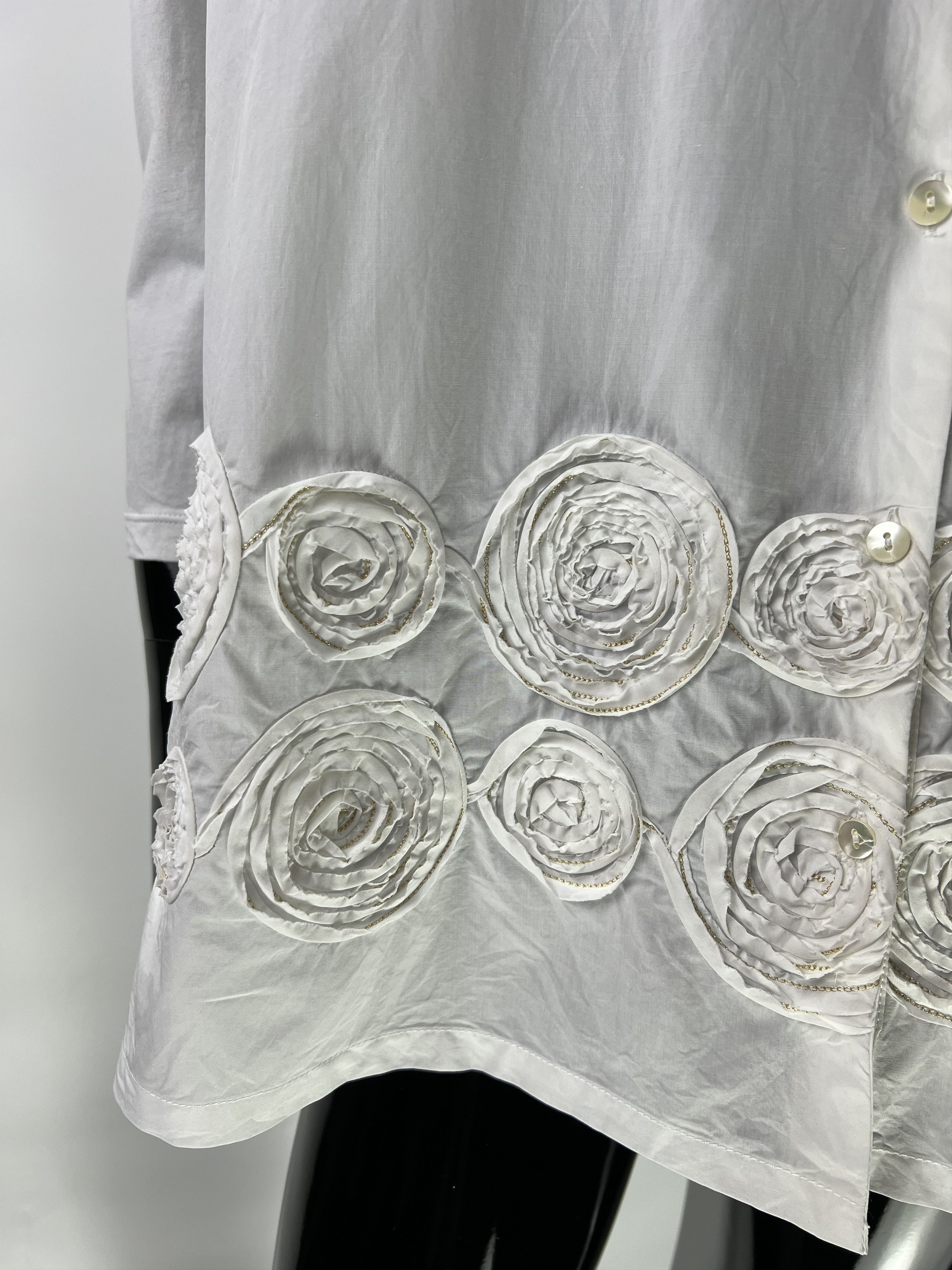 Other Antonelli Firenze White Button Up Shirt Blouse Size US 12 Size L / US 10 / IT 46 - 7 Thumbnail