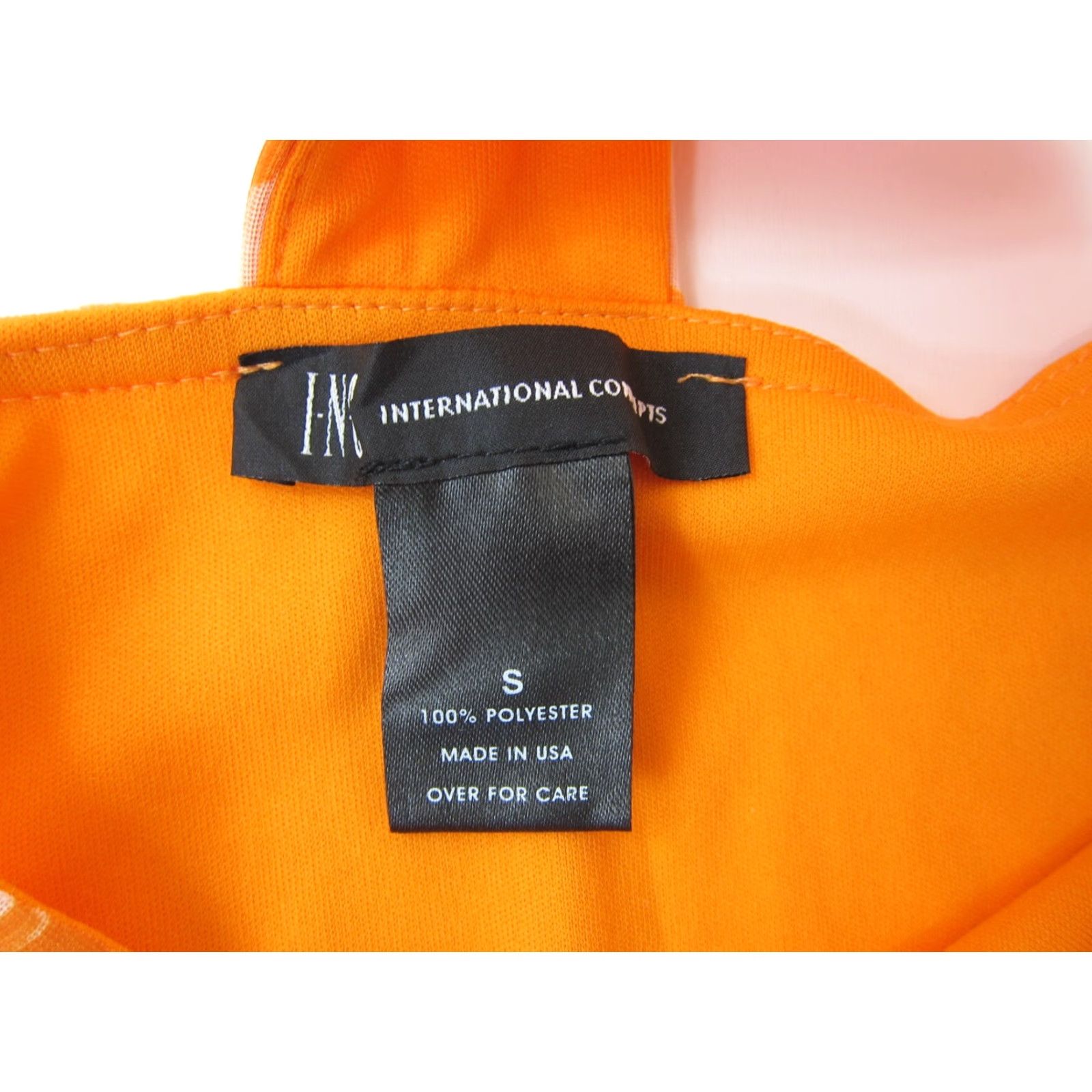 Vintage VINTAGE INC International Concepts Orange White Beaded High Neck Stretch Dress Small Size S / US 4 / IT 40 - 4 Thumbnail