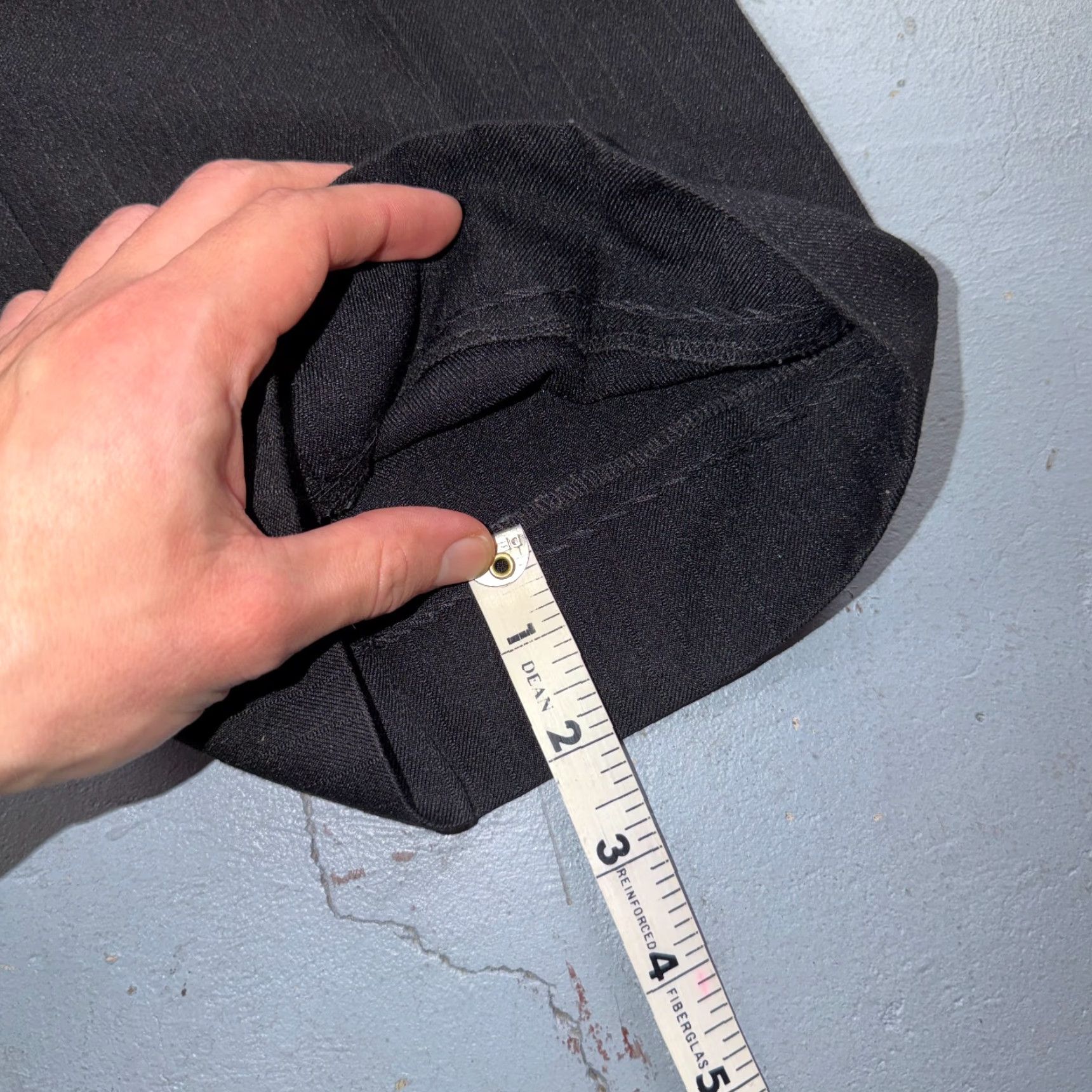 Vintage VINTAGE Wool Pinstripe Trousers England 50s Button Fly Pants Rockabilly 1940s Black 31 Inseam Mens Womens Unbranded Size US 31 - 4 Thumbnail