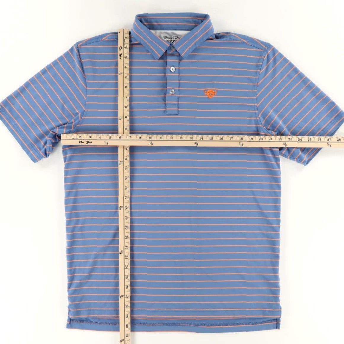 Vintage Straight Down Polo Shirt Mens L Blue Striped Performance Ox Logo Stretch Size US L / EU 52-54 / 3 - 3 Thumbnail