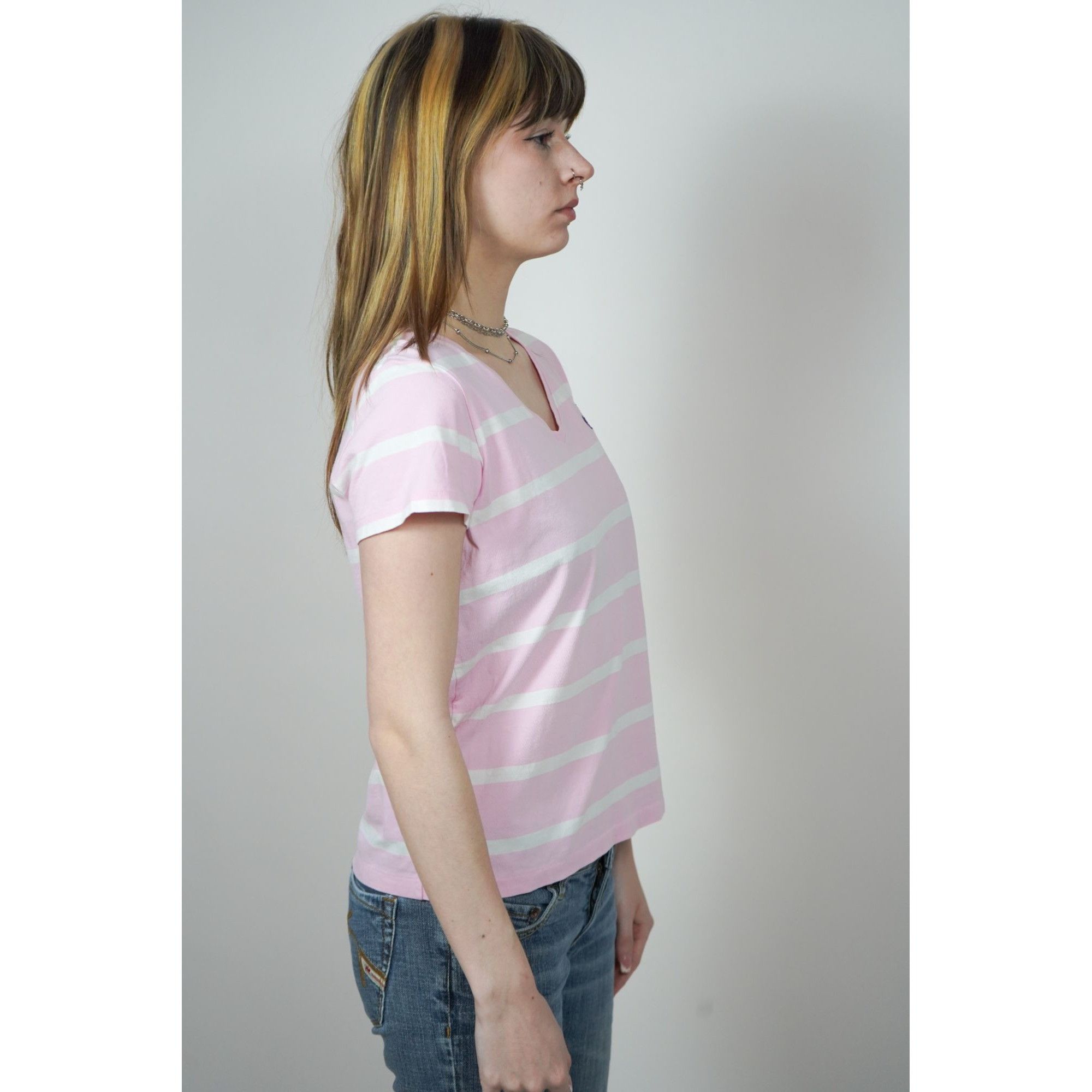 Polo Ralph Lauren Polo Ralph Lauren Pink Stripes V Neck T Size M / US 6-8 / IT 42-44 - 5 Thumbnail