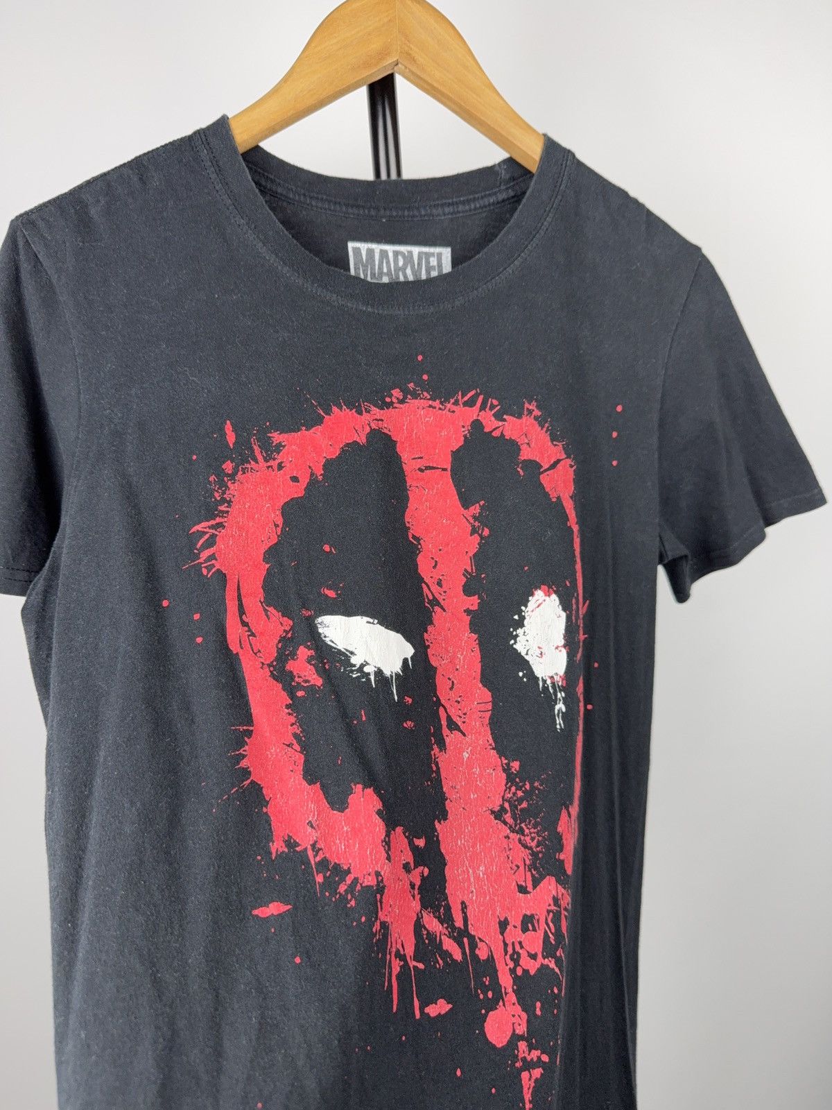 Marvel Comics 00s Marvel Deadpool Splatter Logo Graphic Tee Black Shirt Size US M / EU 48-50 / 2 - 4 Thumbnail