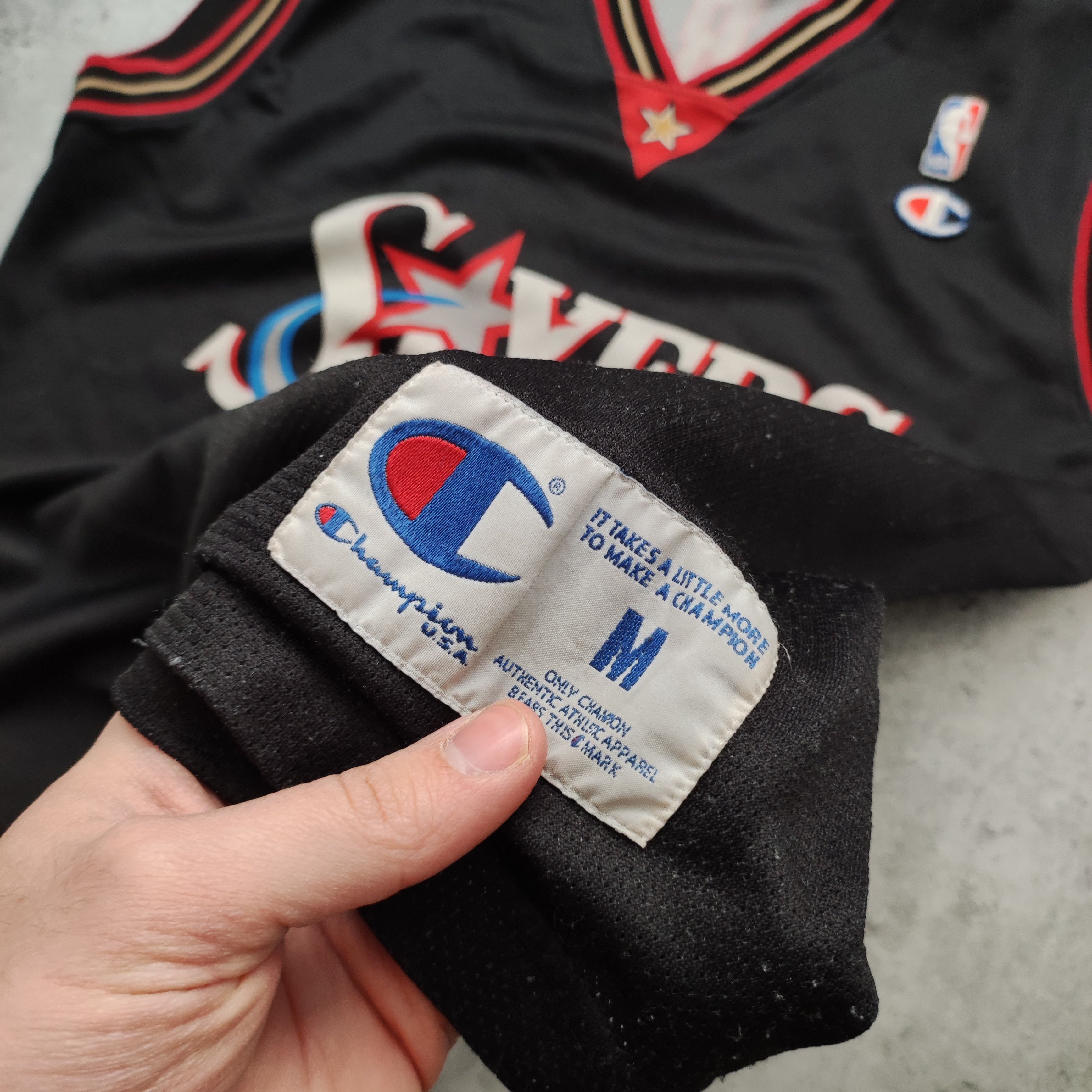 Champion × NBA × Vintage RARE Champion NBA Iverson #3 Sixers 90s Jersey Size US M / EU 48-50 / 2 - 6 Thumbnail