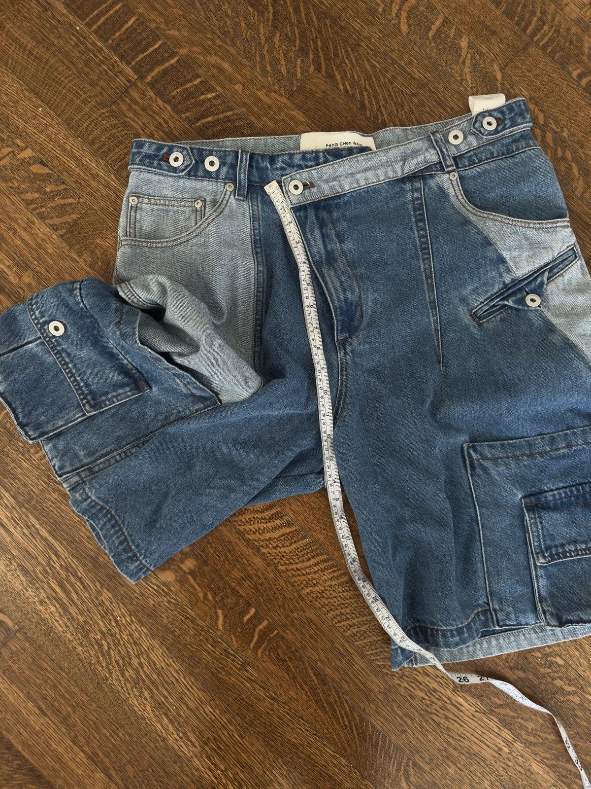 Feng Chen Wang Feng Chen Wang reworked denim cargo shorts Size US 36 / EU 52 - 3 Thumbnail