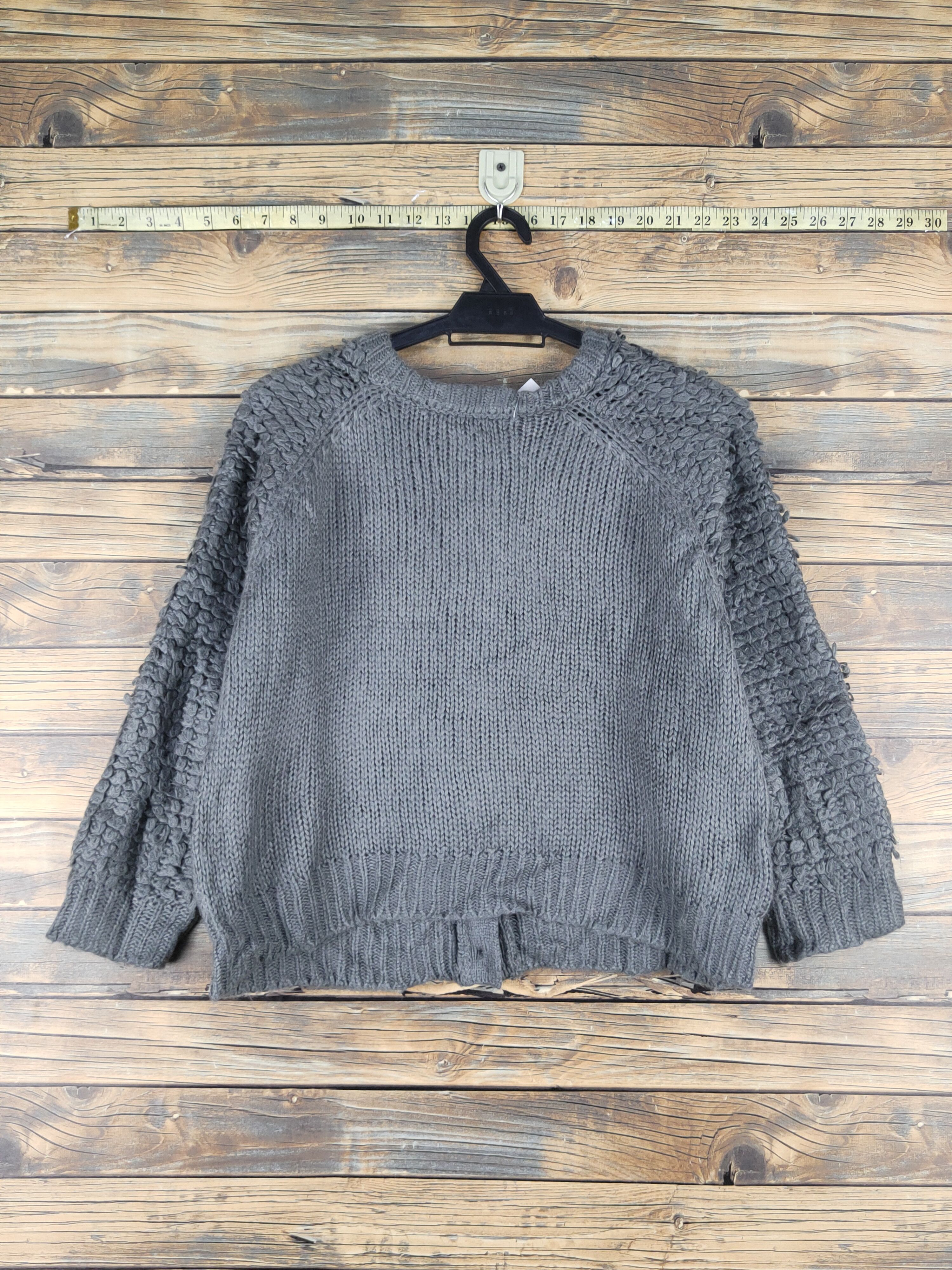 Japanese Brand Melrose Claire Dark Gray knitwear Cardigan #W1359 Size S / US 4 / IT 40 - 7 Thumbnail