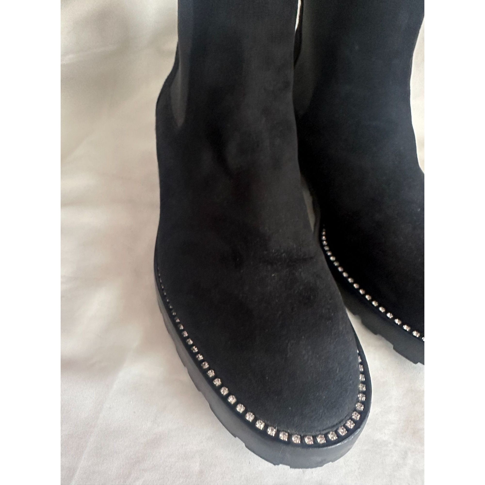 Stuart Weitzman Stuart Weitzman women's Kolbie Shine embellished booties in Size US 8 / IT 38 - 2 Thumbnail