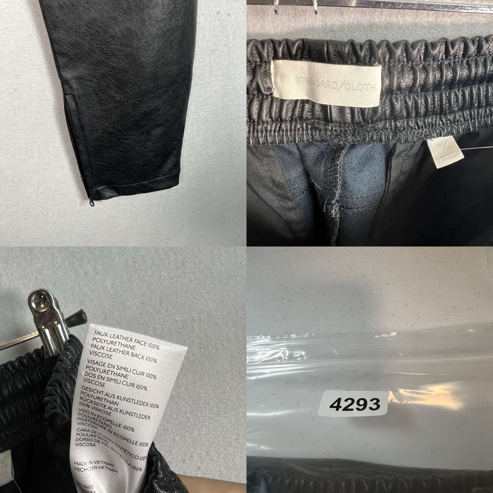 CLOT NWT! Standard Cloth Pants Womens XS Black Faux Leather Biker Ankle Zip Size 26" / US 2 / IT 38 - 8 Thumbnail