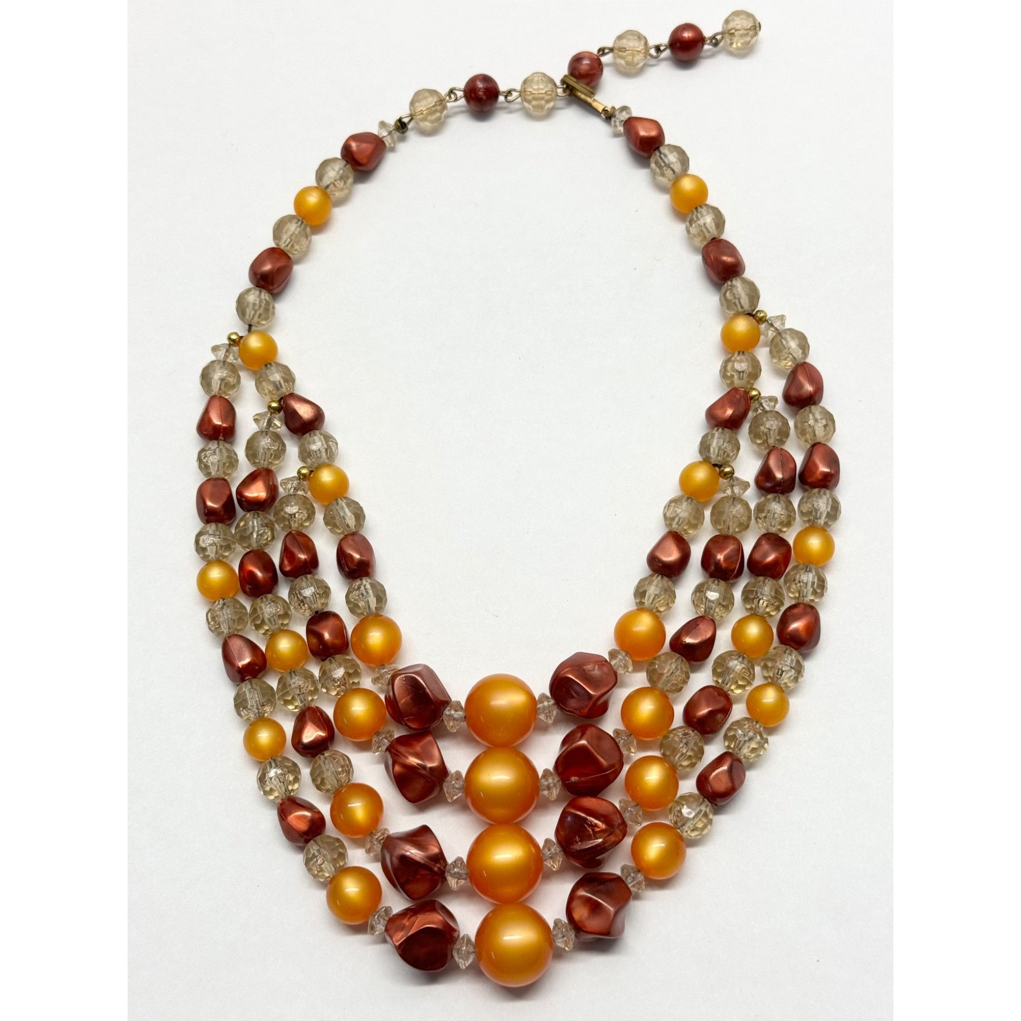 Vintage Vintage four strand beaded orange collar necklace Size ONE SIZE - 3 Thumbnail