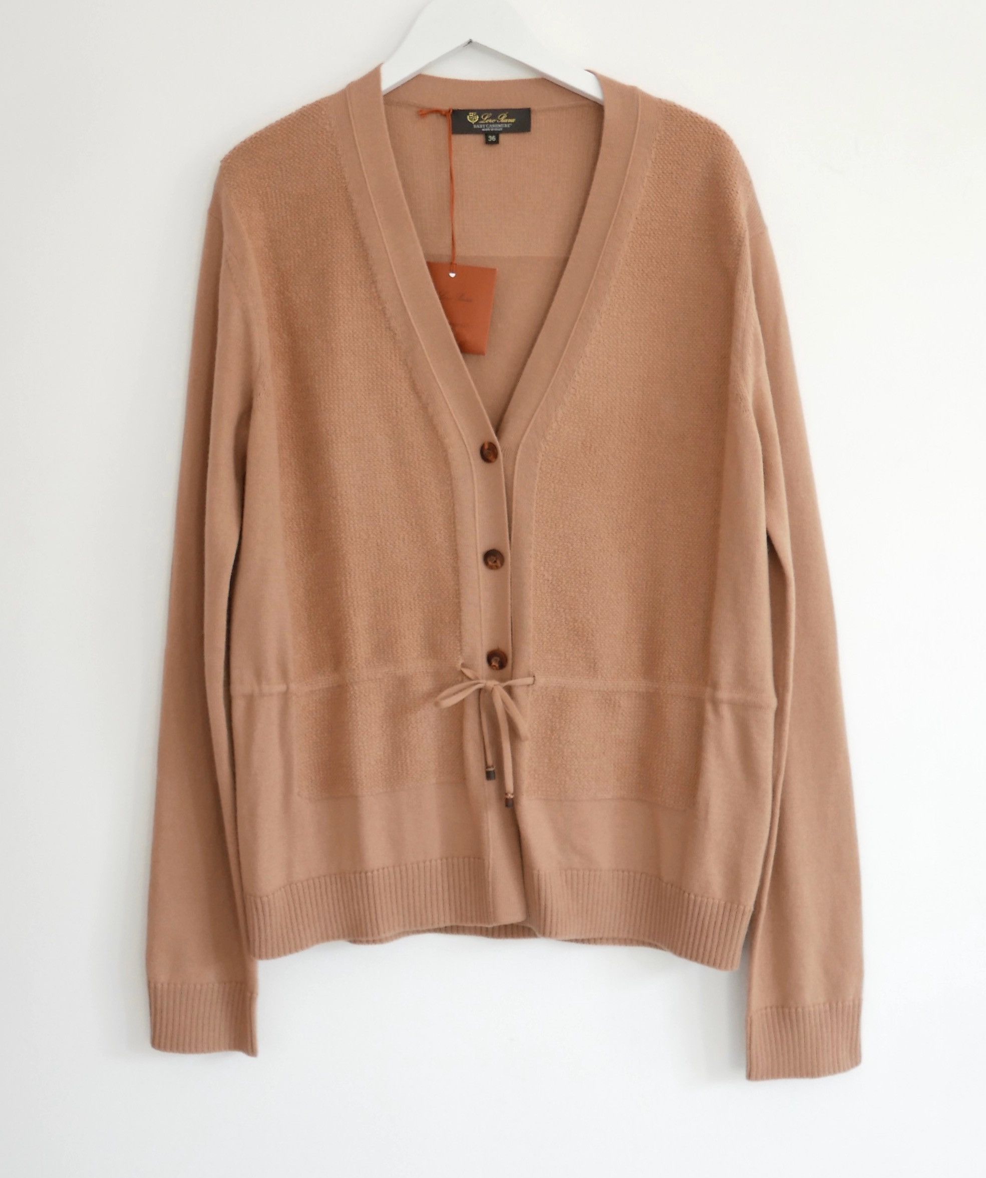 image of Loro Piana Wetherlam Baby Cashmere Cardigan in Camel, Women's (Size XS)