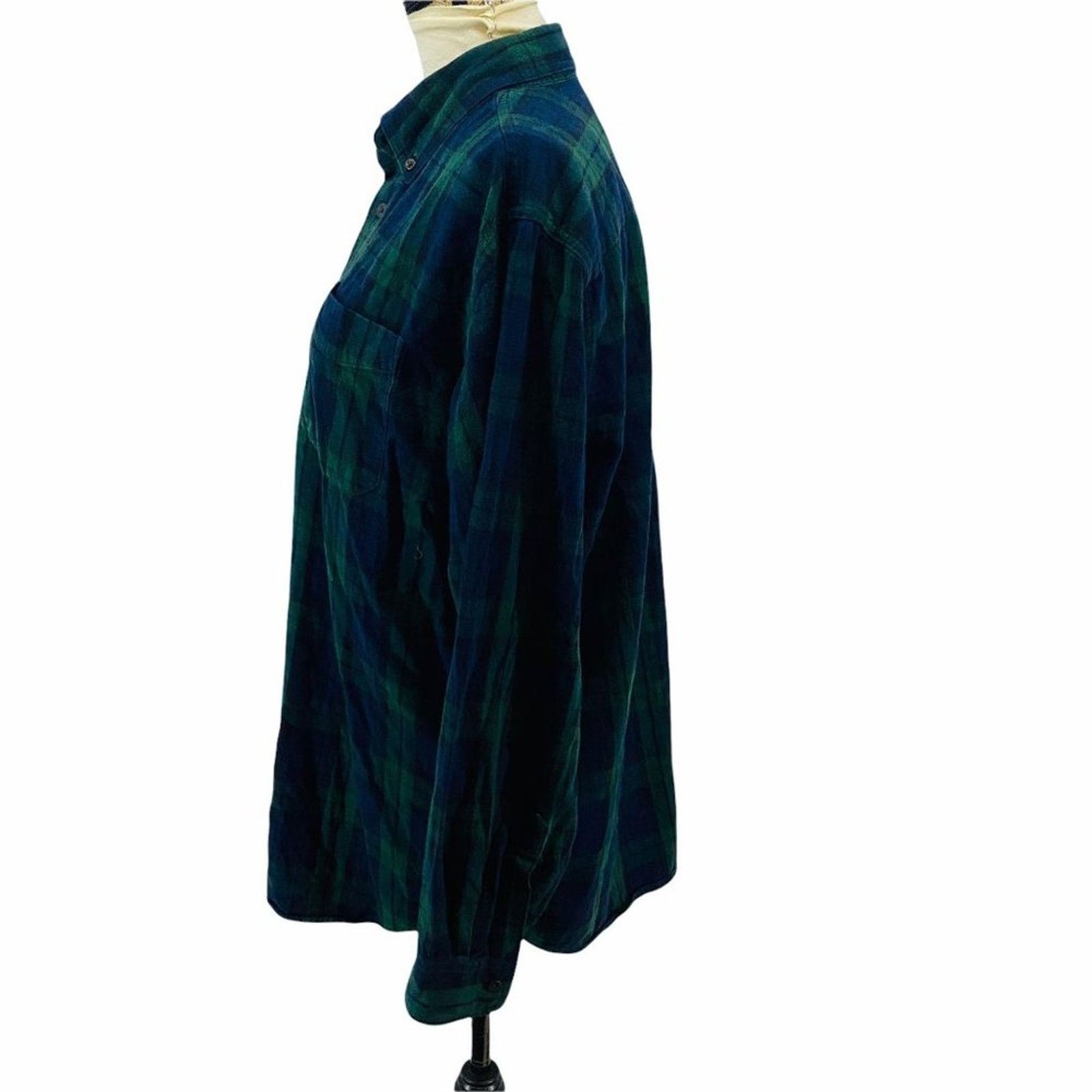 L.L. Bean L L Bean Blue Green Plaid Long Sleeve Button Down Shirt Size US L / EU 52-54 / 3 - 2 Thumbnail