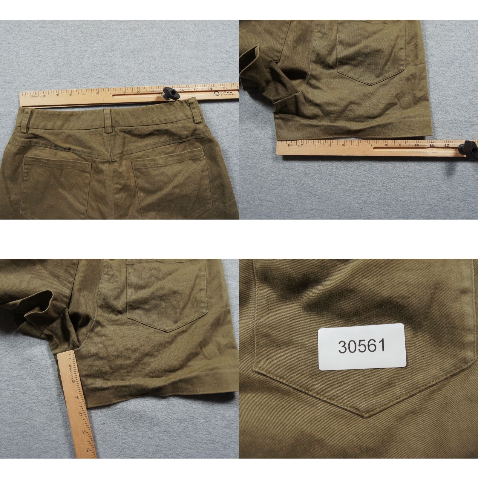 Vintage Jenny Kayne Shorts Womens 2 Green 3.5" Inseam Exposed Buttons Stretch Casual Chino Pockets 2-Button Rise Mid Vintage No Mens Womens Size 26" / US 2 / IT 38 - 8 Thumbnail