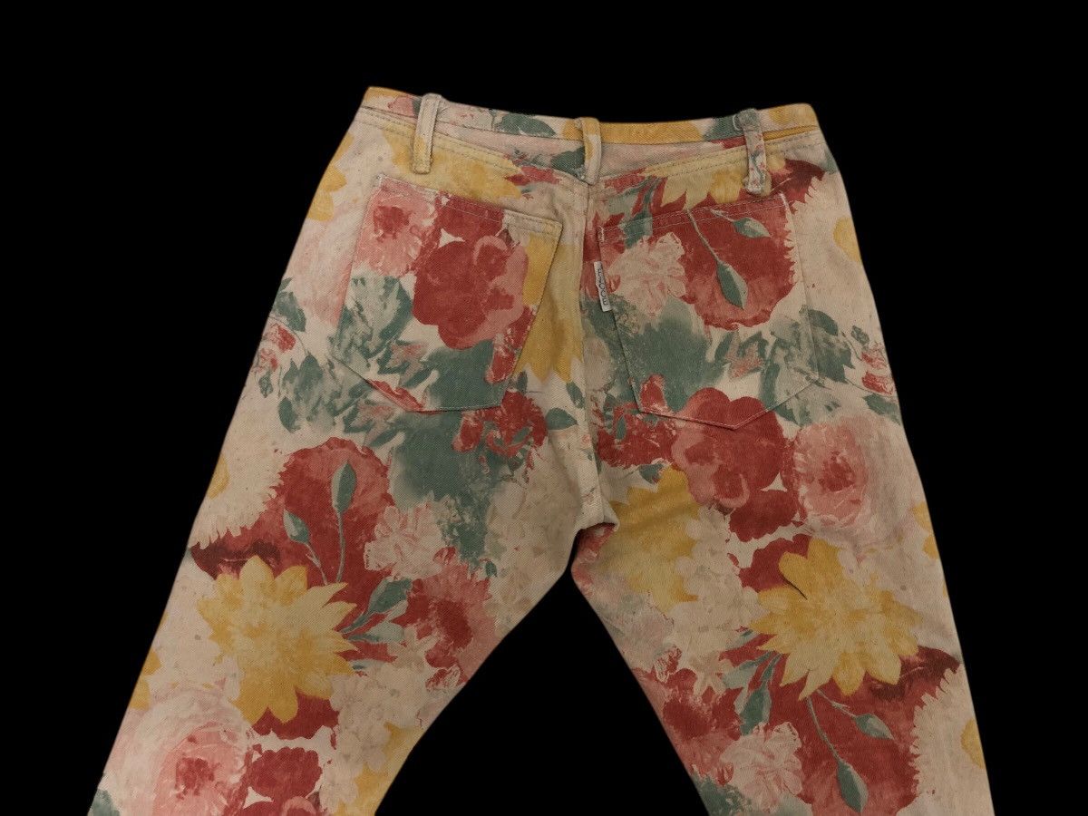 Yoshiyuki Konishi FICCE UOMO 💐 FLORAL ALL OVER PRINT BUTTON FLY SLIM STRAIGHT Size US 27 - 5 Thumbnail