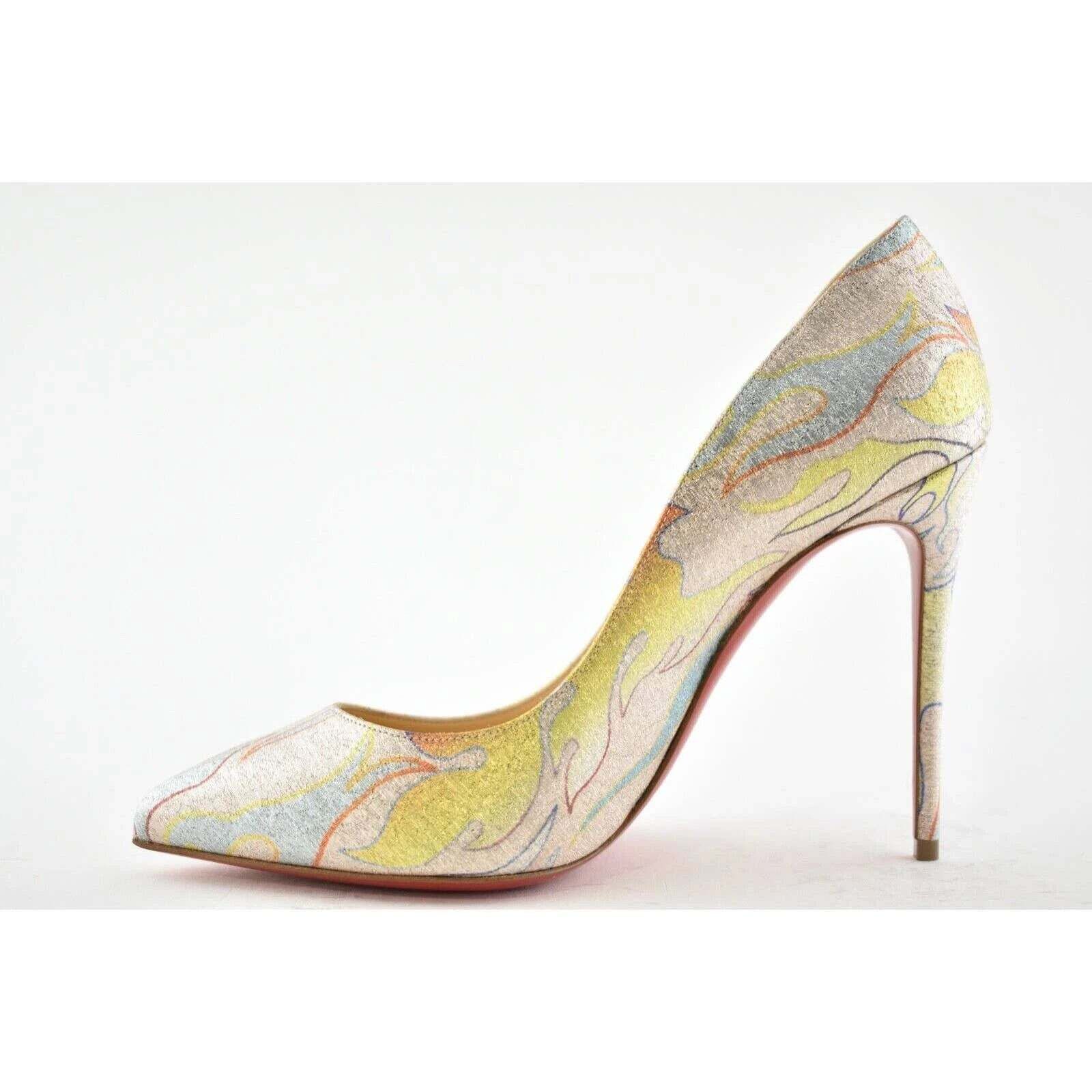 Christian Louboutin Christian Louboutin Pigalle Follies 100 Lurex Flame Orange Size US 7.5 / IT 37.5 - 8 Thumbnail